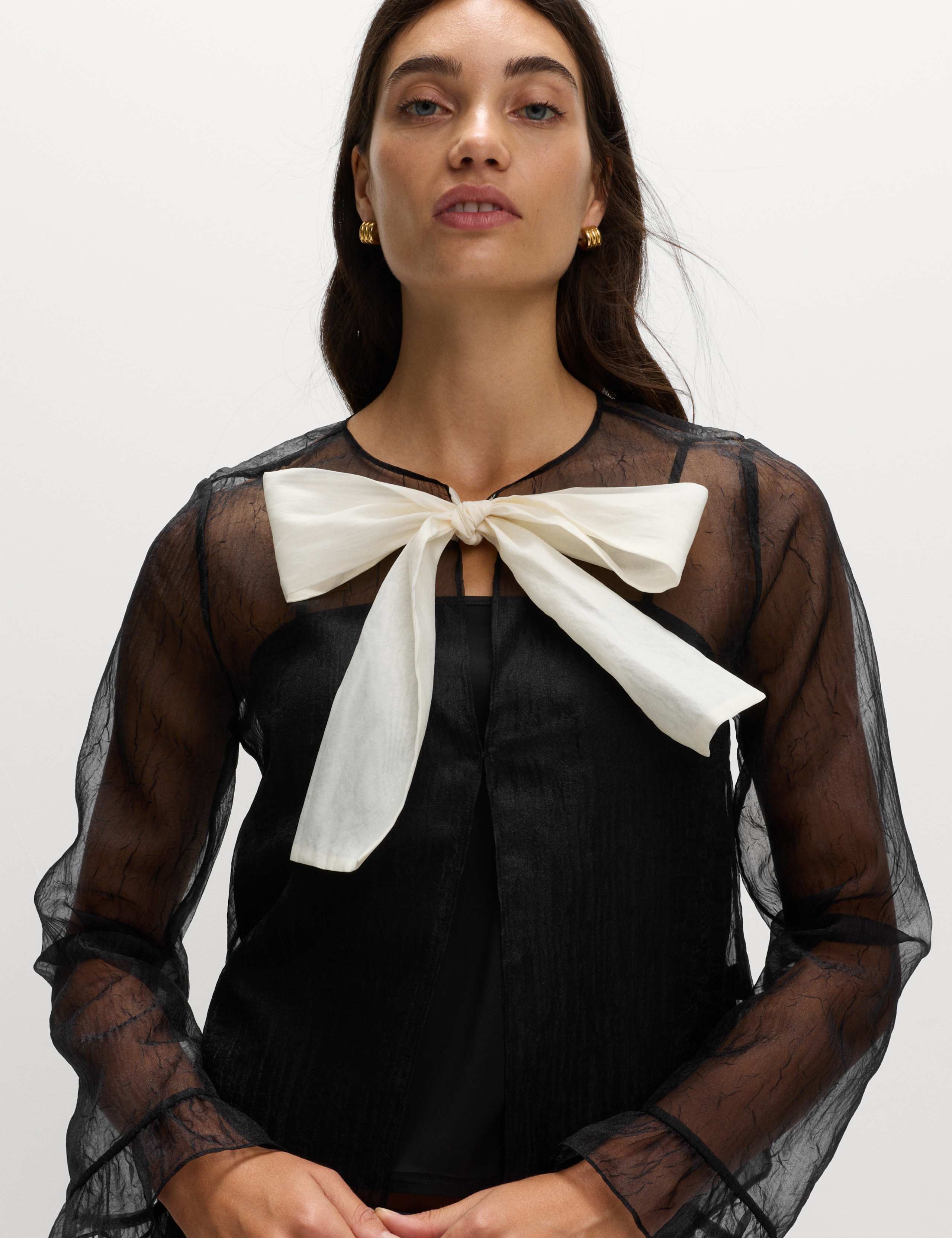 Organza Tie Neck Top 1 of 5