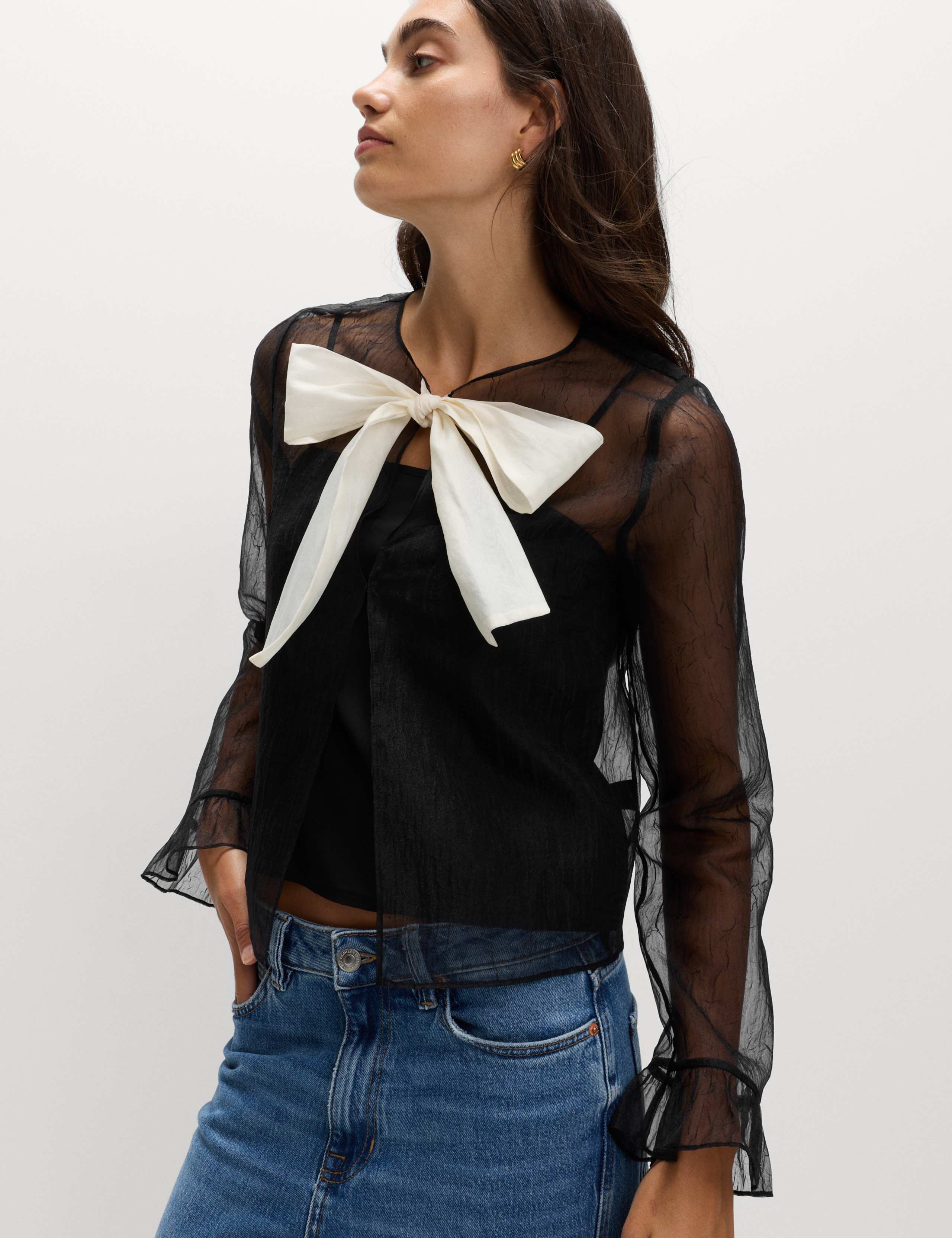 Organza Tie Neck Top 5 of 5