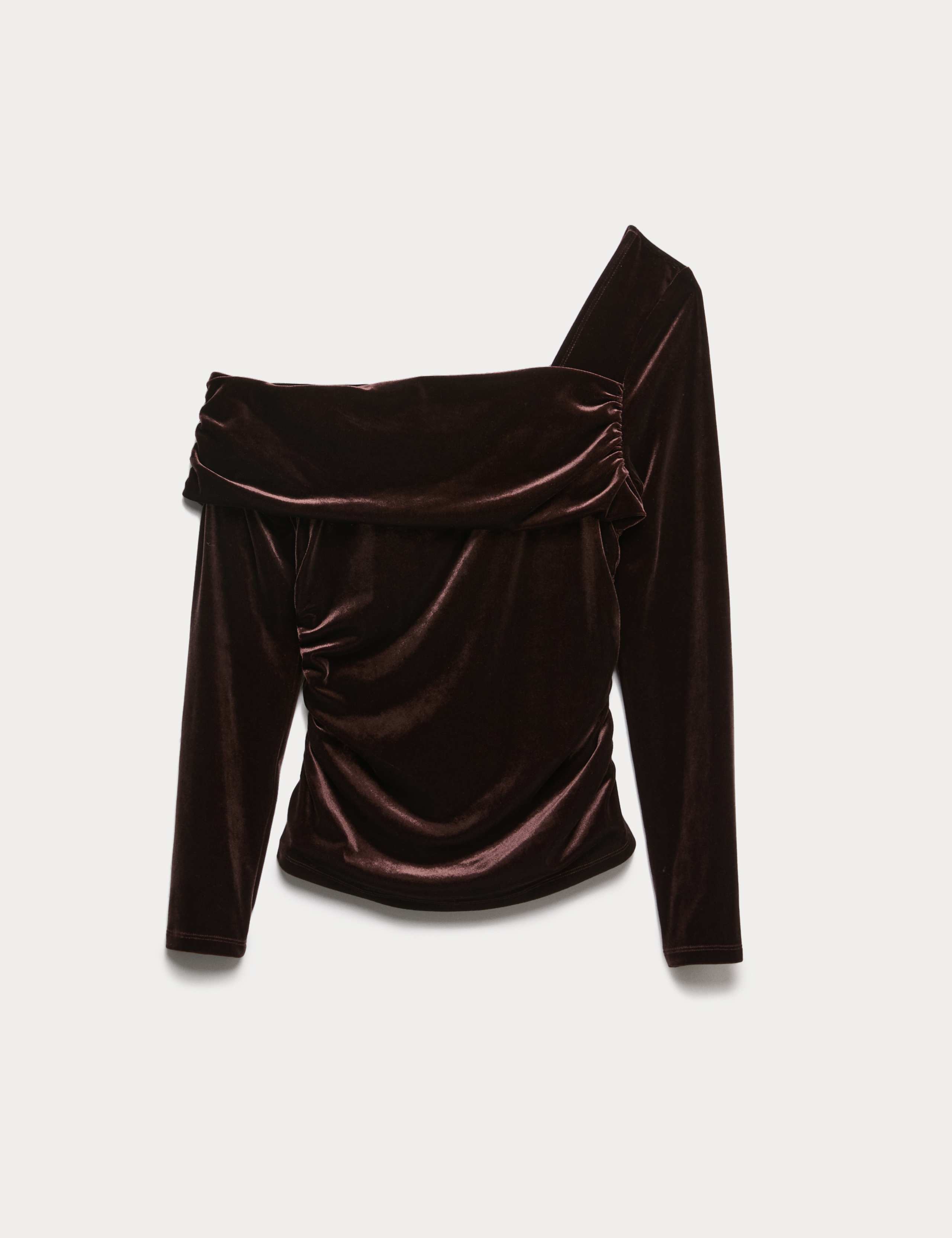 Velvet Asymmetric Neck One Shoulder Top 2 of 5