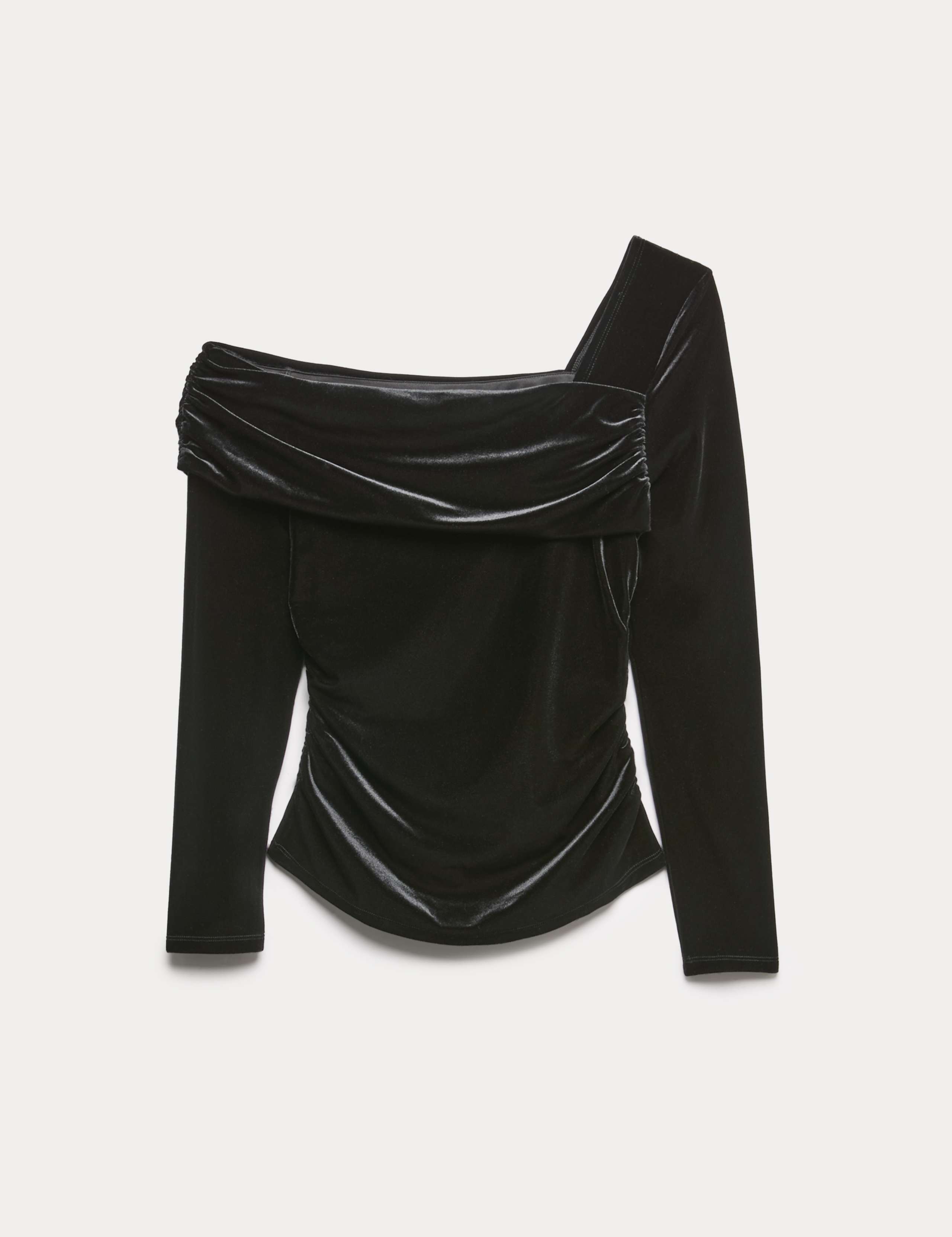 Velvet Asymmetric Neck One Shoulder Top 2 of 6