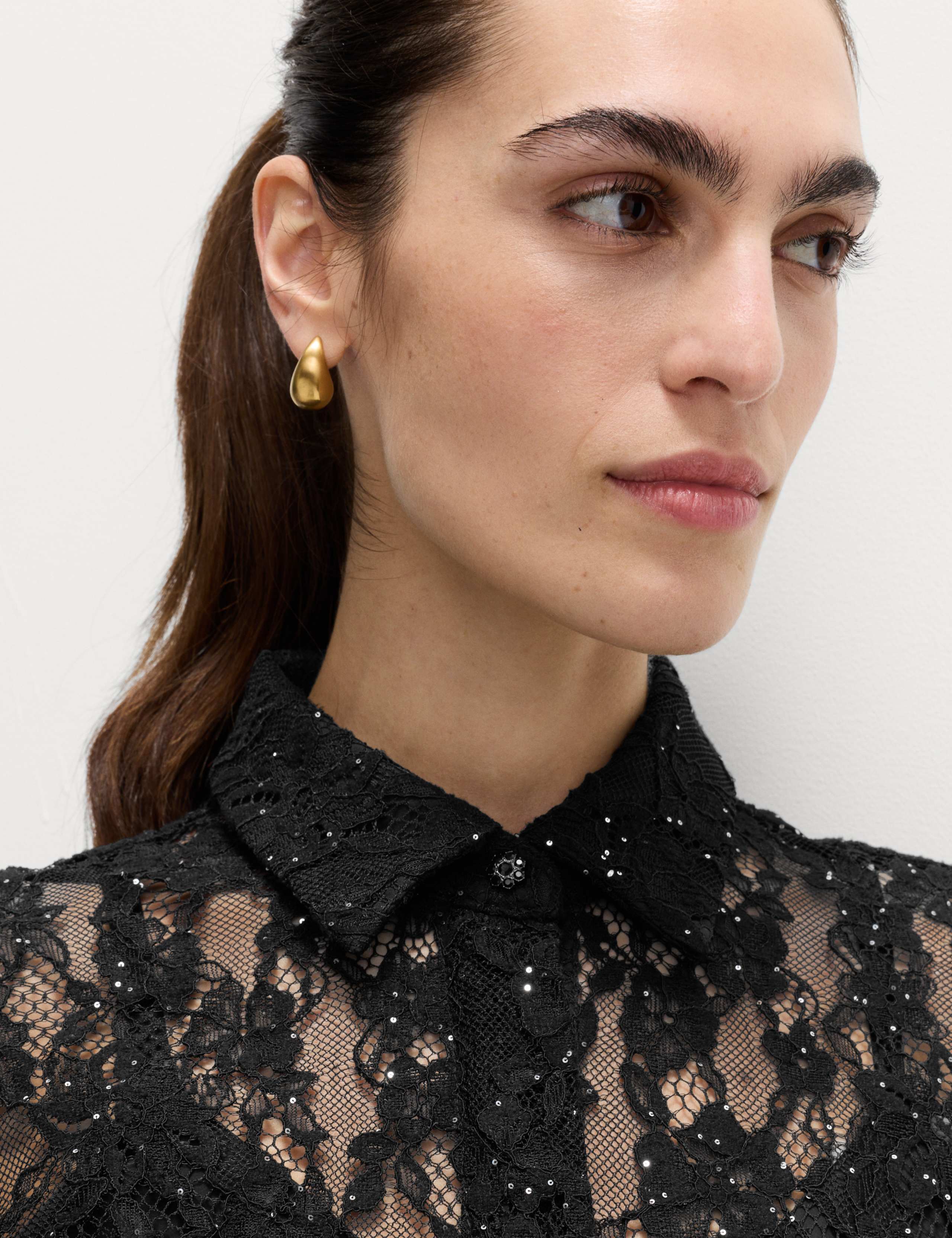 Lace Embellished Detail Collared Shirt 4 of 5