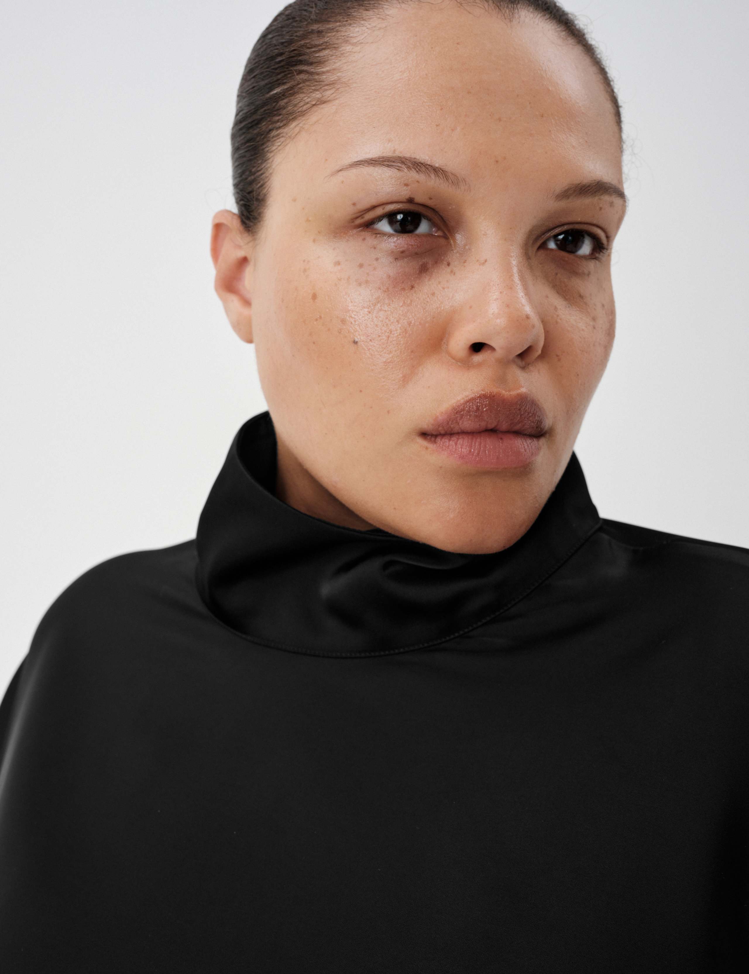 Satin Funnel Neck Longline Cape Top 4 of 7