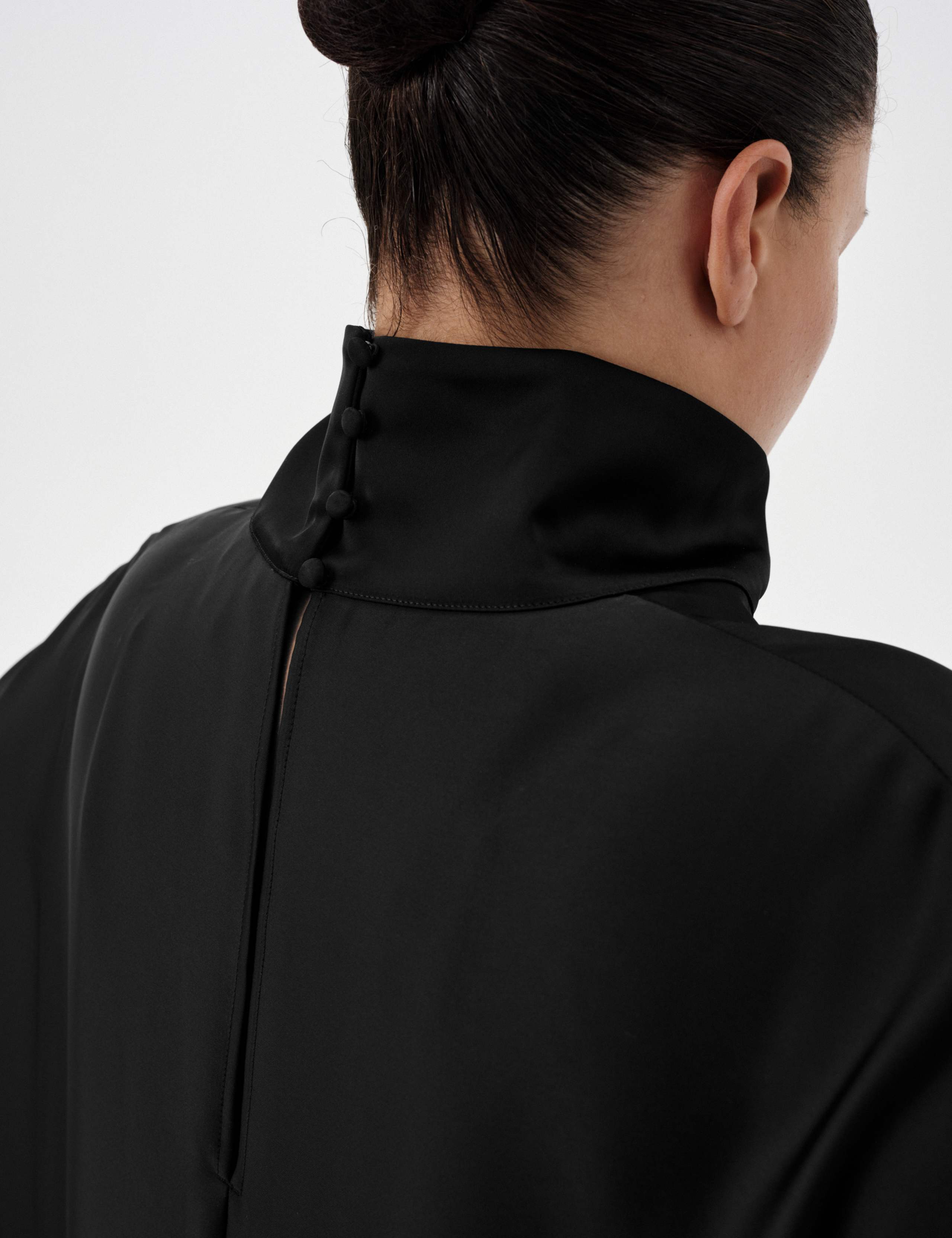Satin Funnel Neck Longline Cape Top 6 of 7