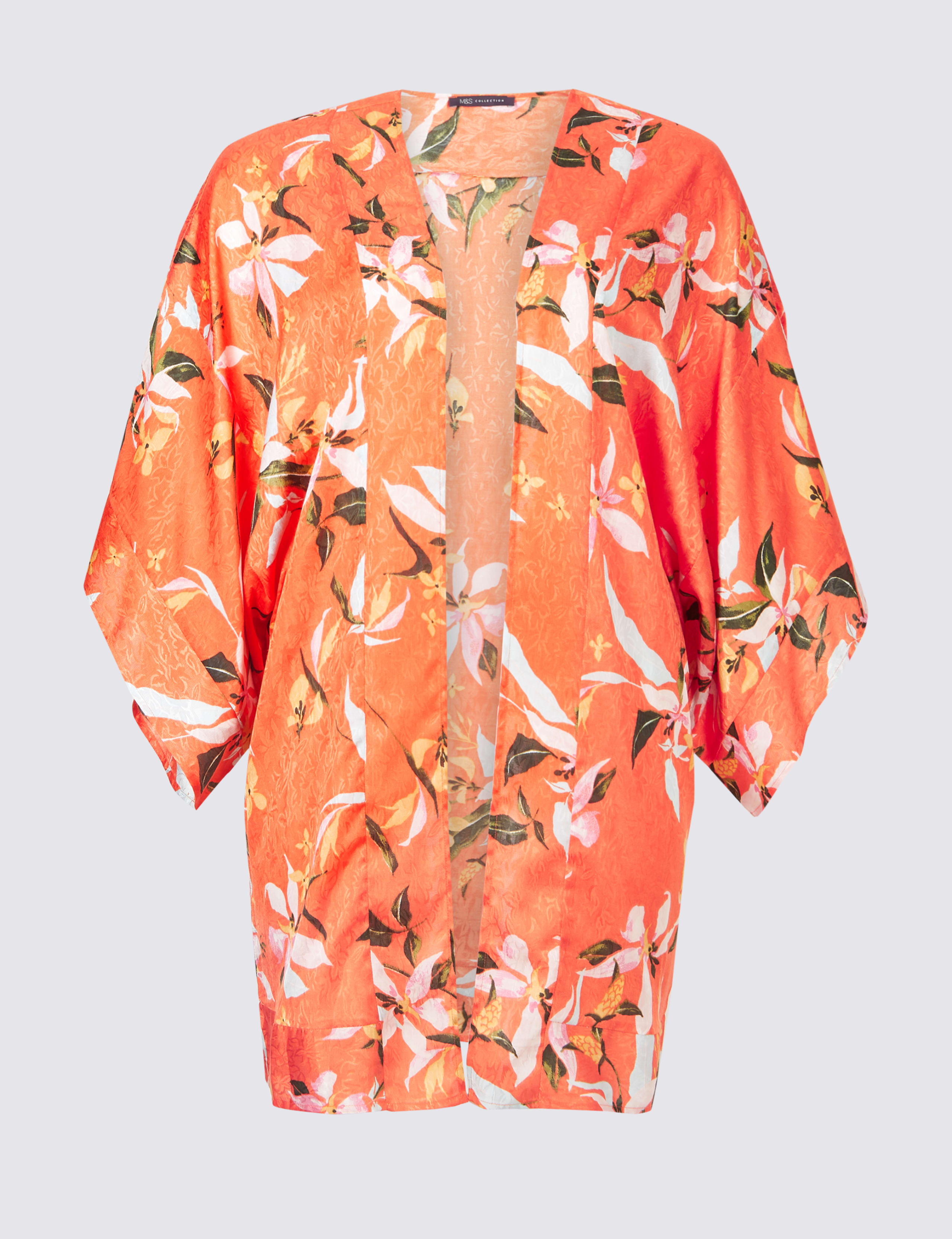 CURVE Floral Print 3/4 Sleeve Kimono Top 2 of 4