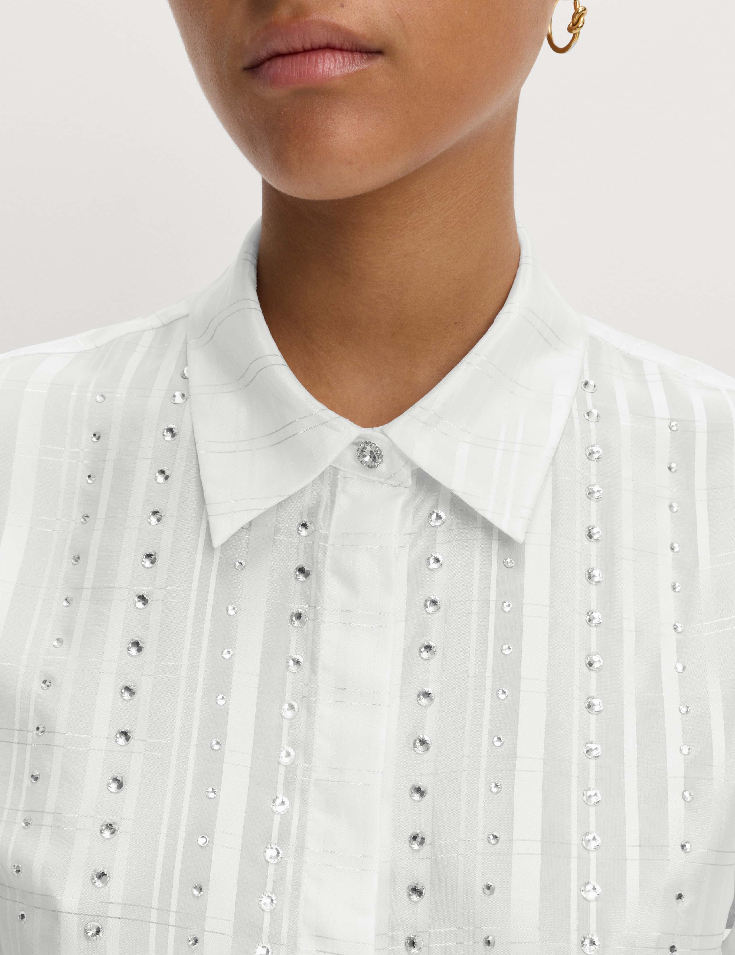 Checked Embellished Collared Shirt 1 of 5