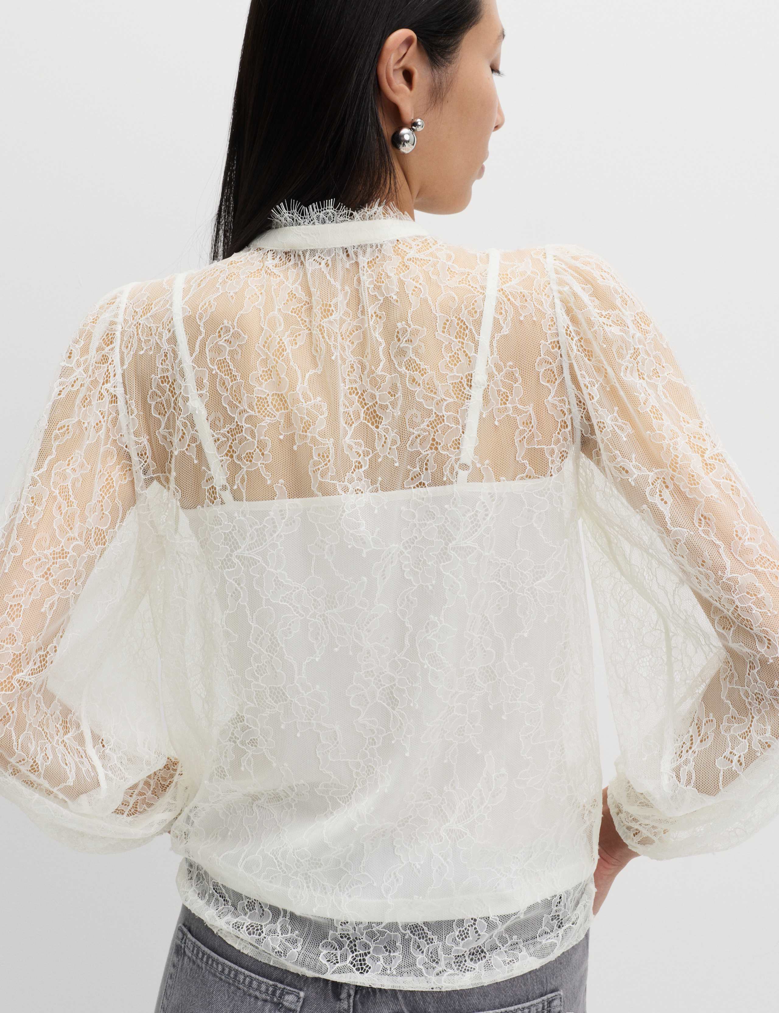 Lace High Neck Shirt 1 of 5