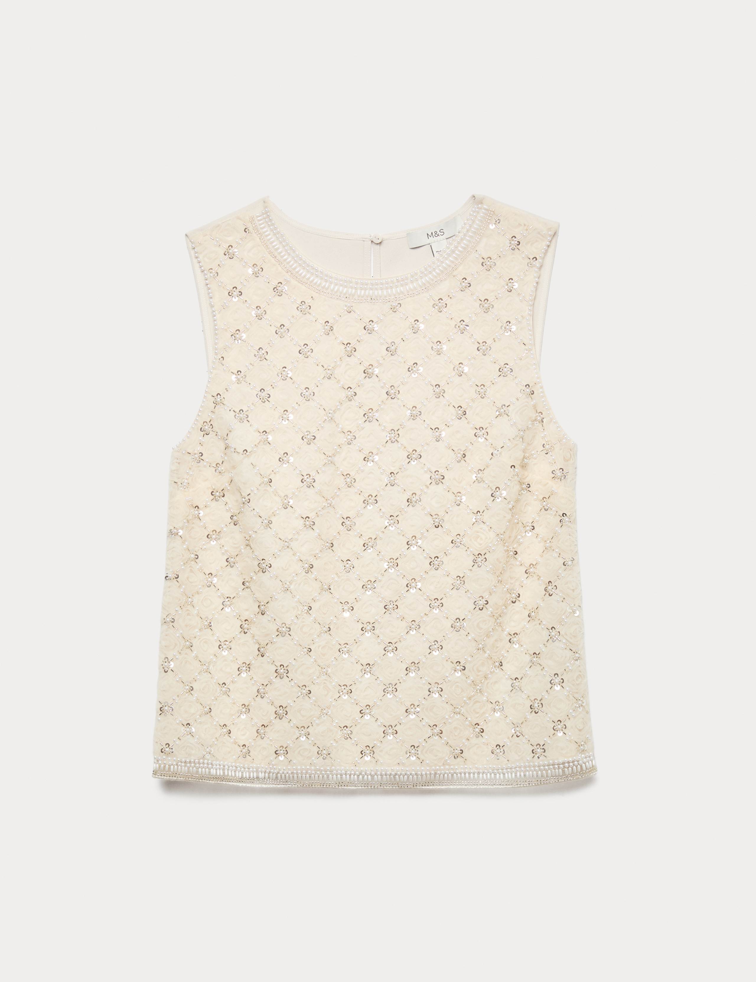 Beaded Embellished Shell Top 2 of 6