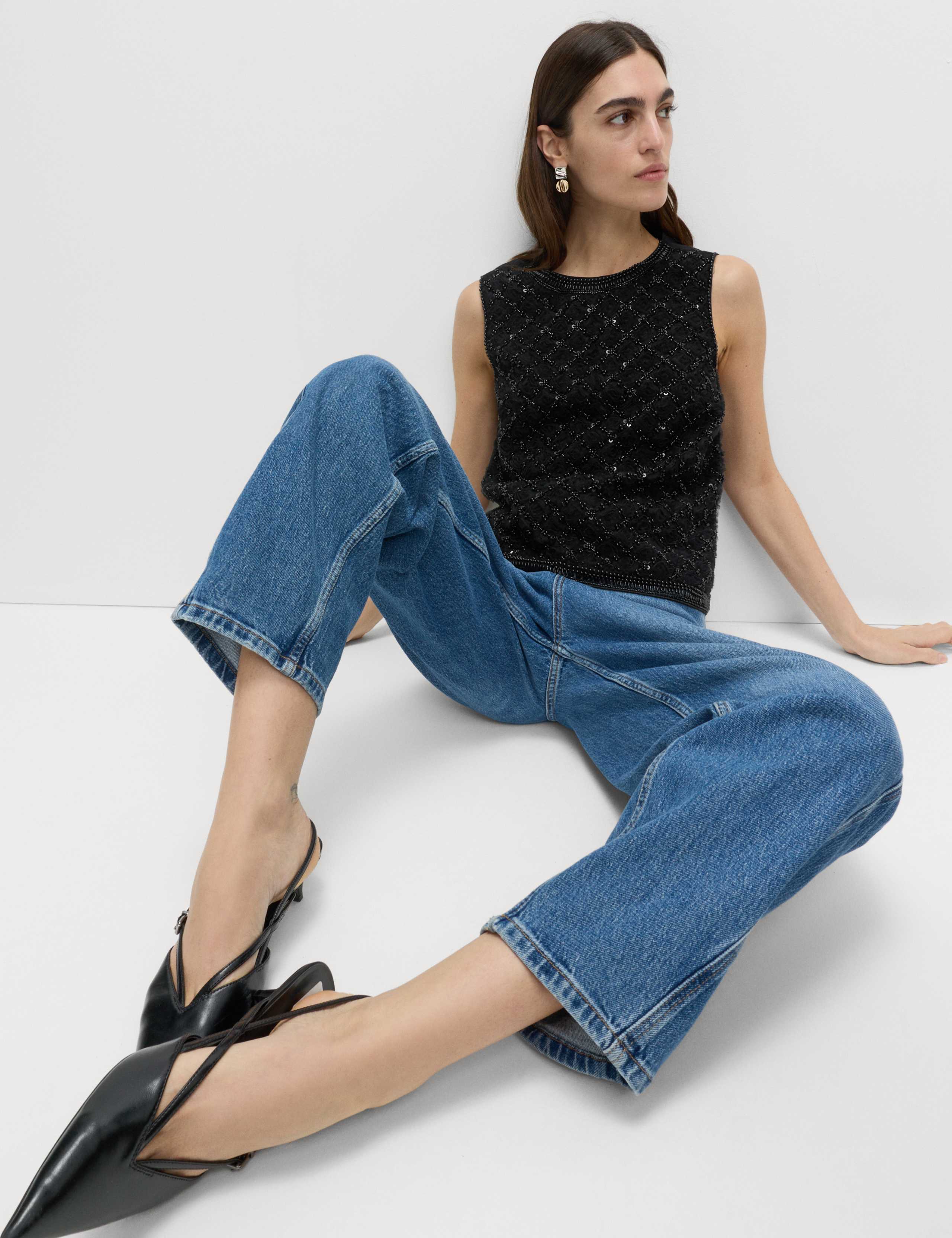 Beaded Embellished Shell Top 3 of 6