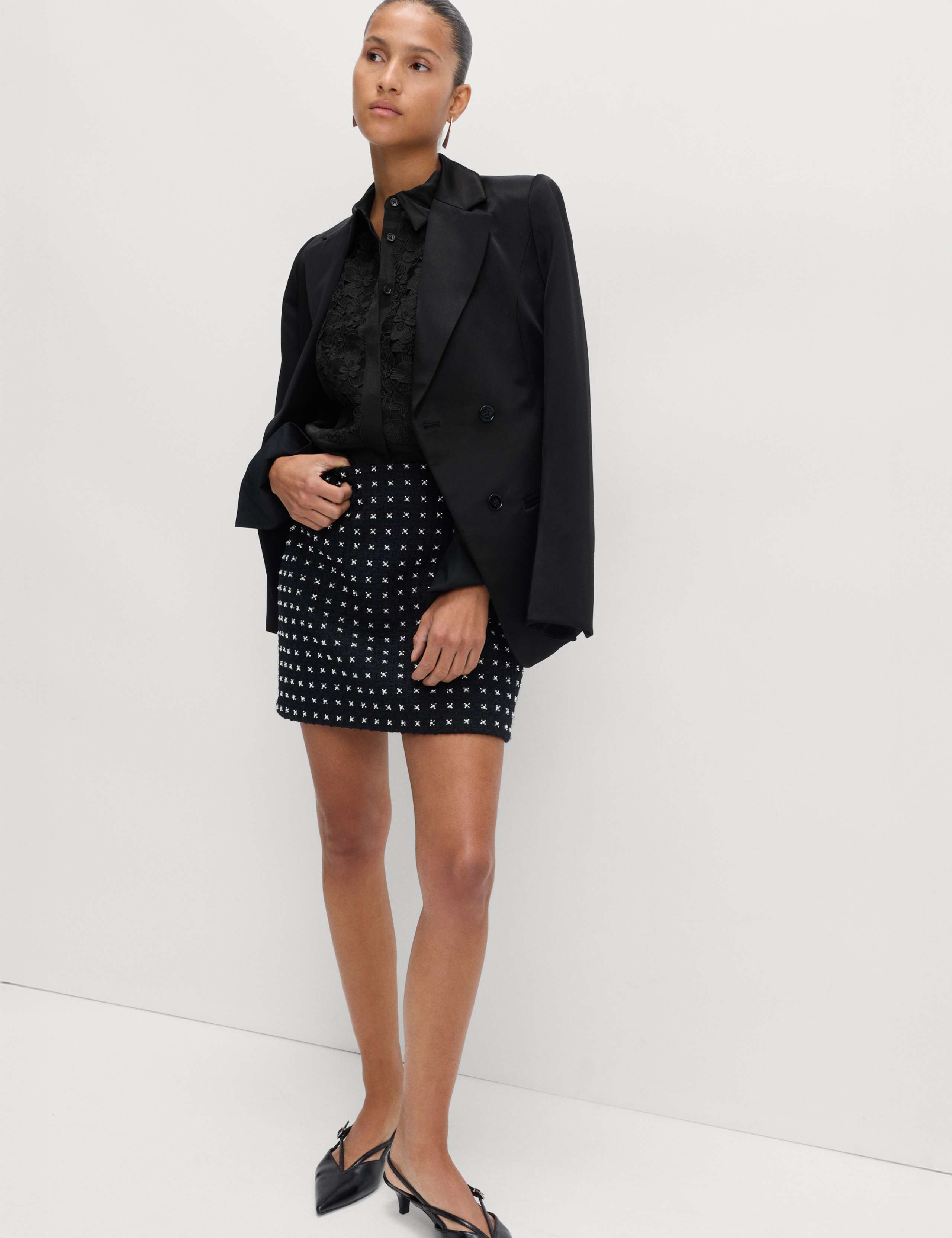 Lace Bib Collared Shirt 3 of 5