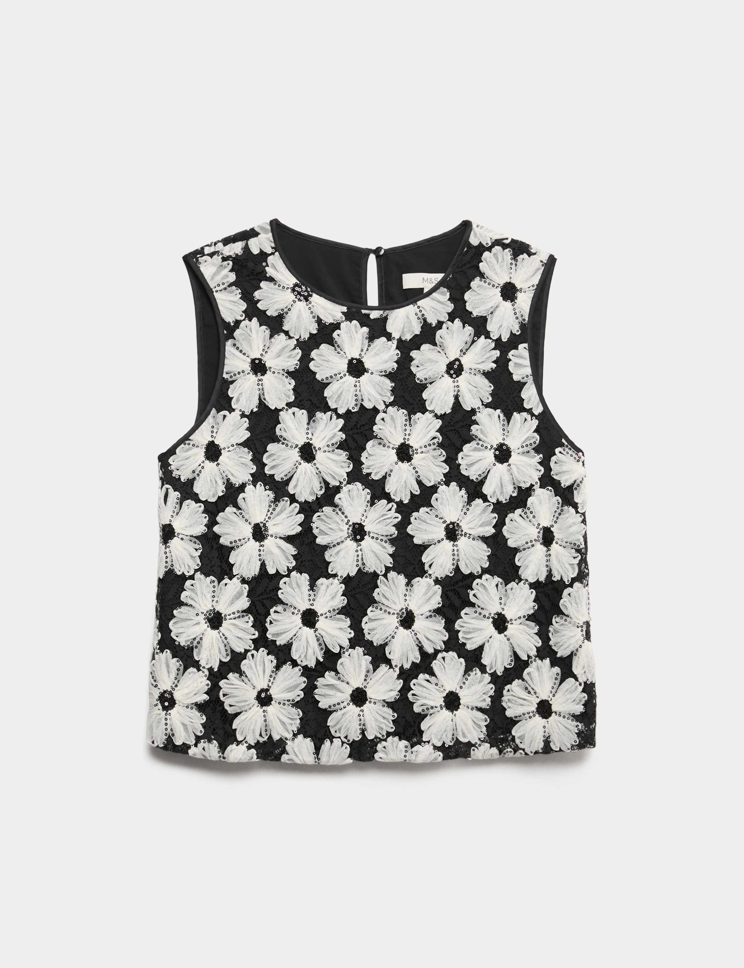 Sequin Embellished Floral Shell Top 2 of 7