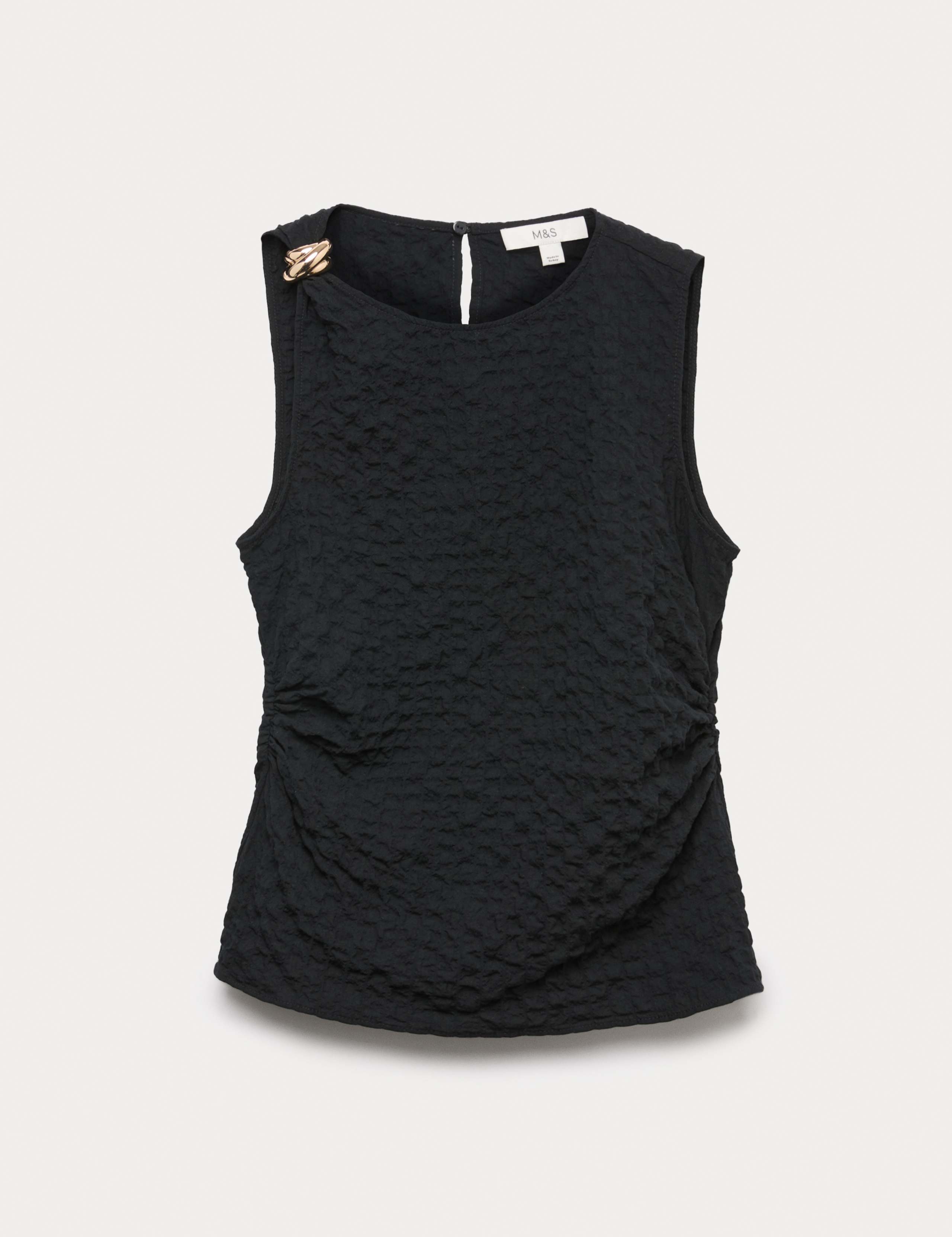 Cotton Rich Textured Hardware Detail Tank Top 2 of 6