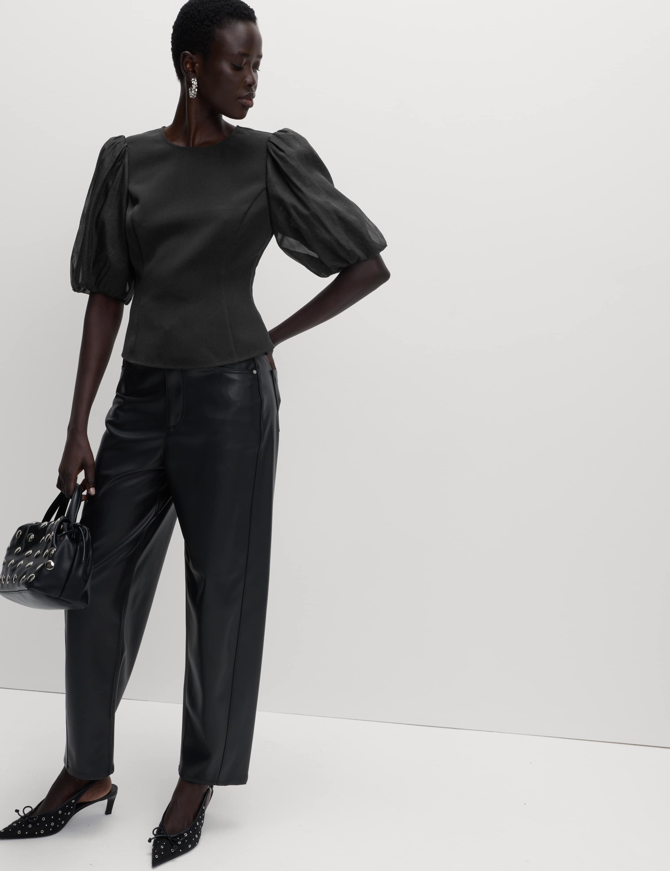 Organza Waisted Puff Sleeve Top 4 of 6