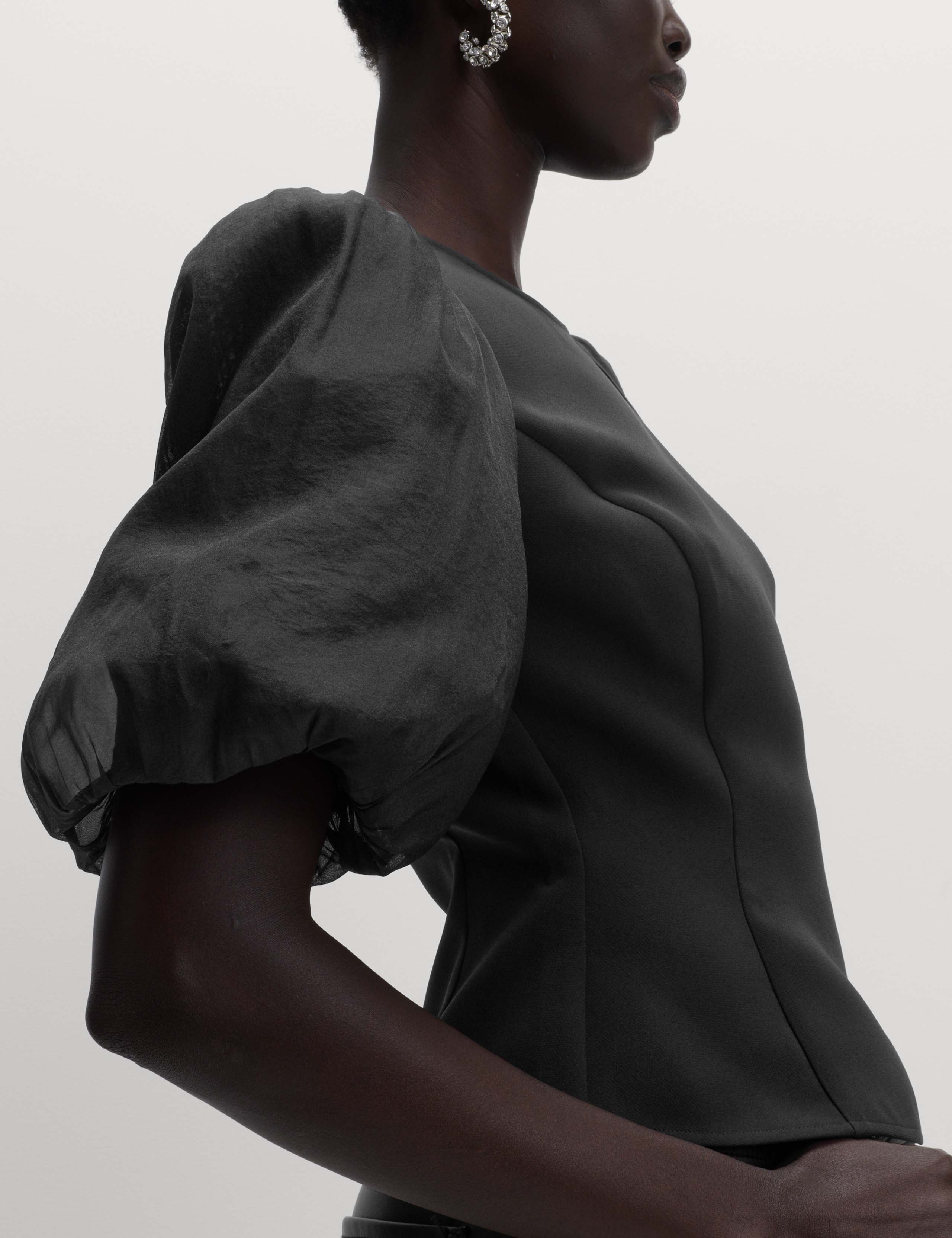 Organza Waisted Puff Sleeve Top 5 of 6