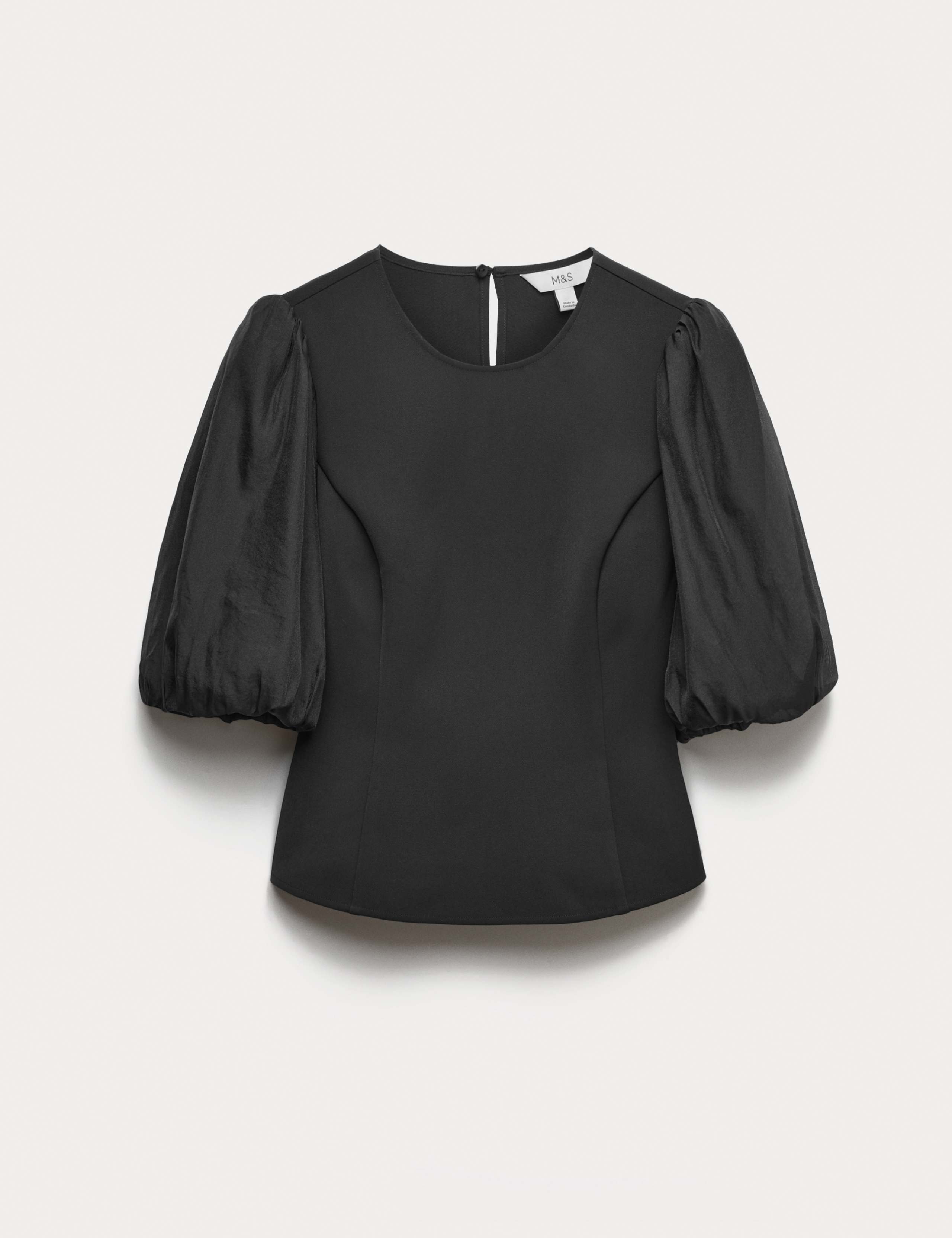 Organza Waisted Puff Sleeve Top 2 of 6