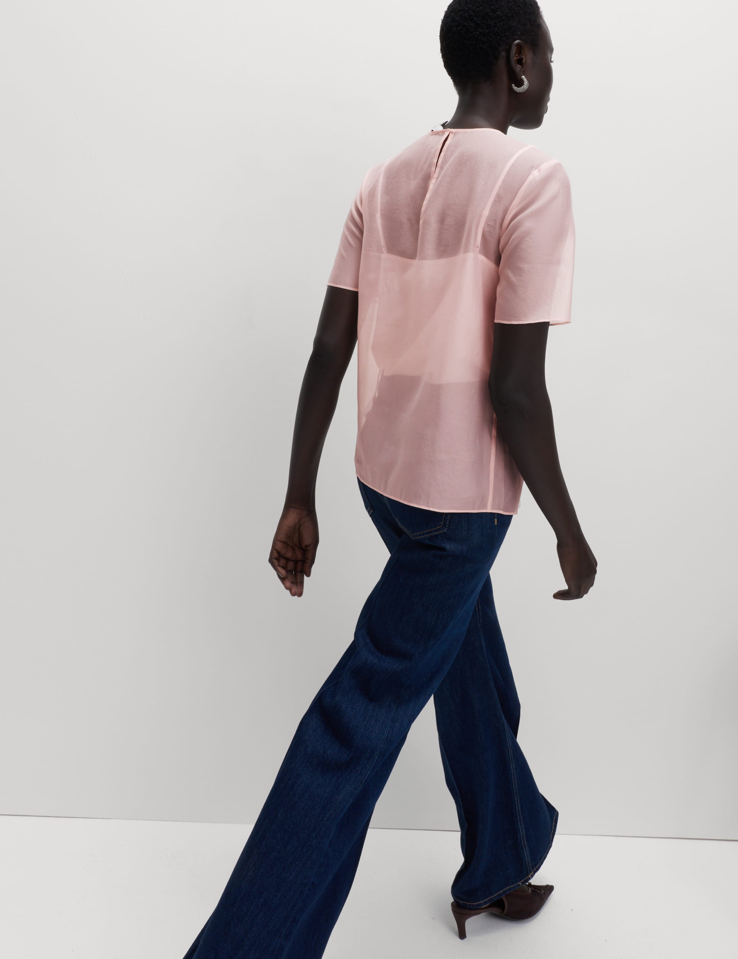 Organza Embellished Round Neck Top 5 of 6