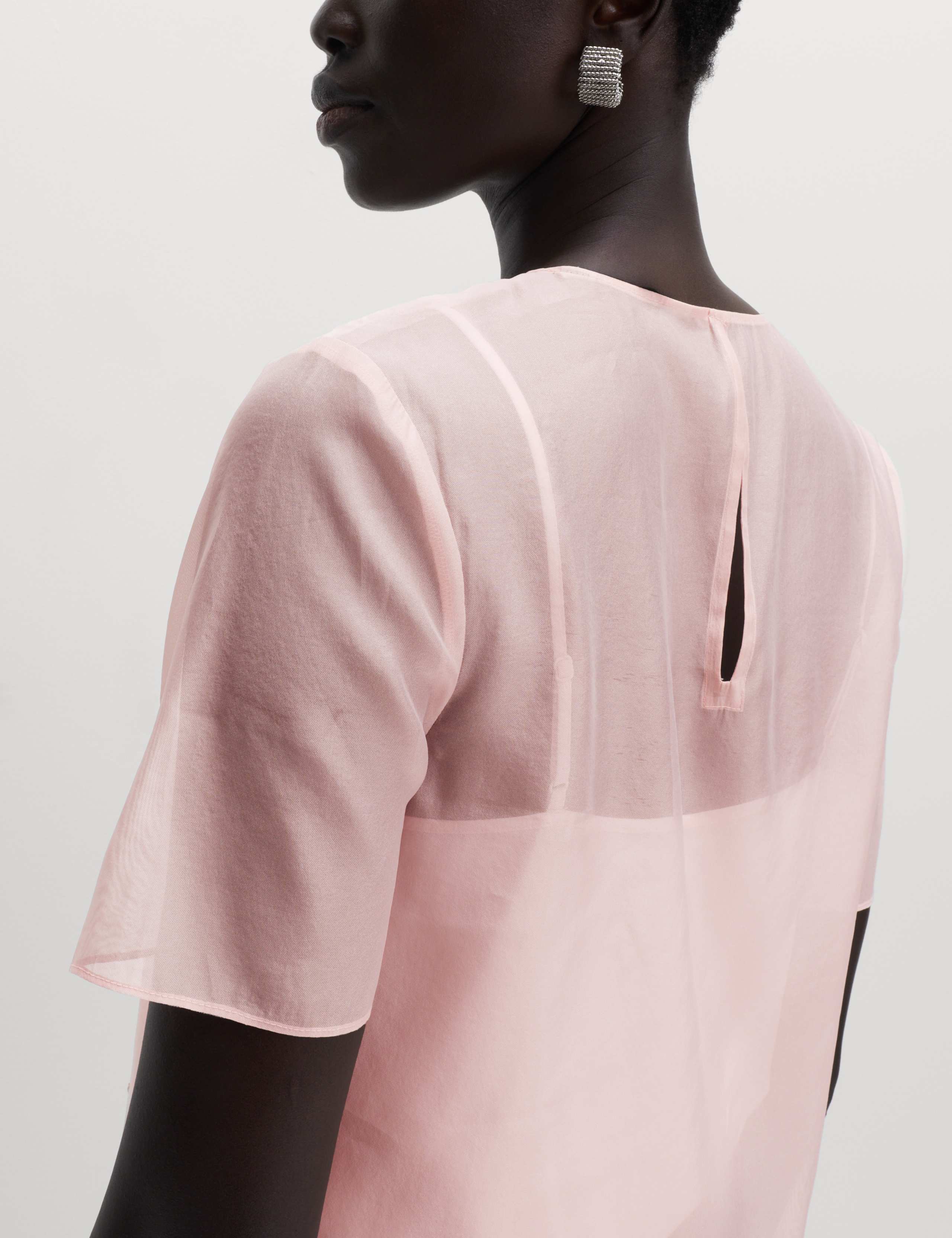 Organza Embellished Round Neck Top 6 of 6