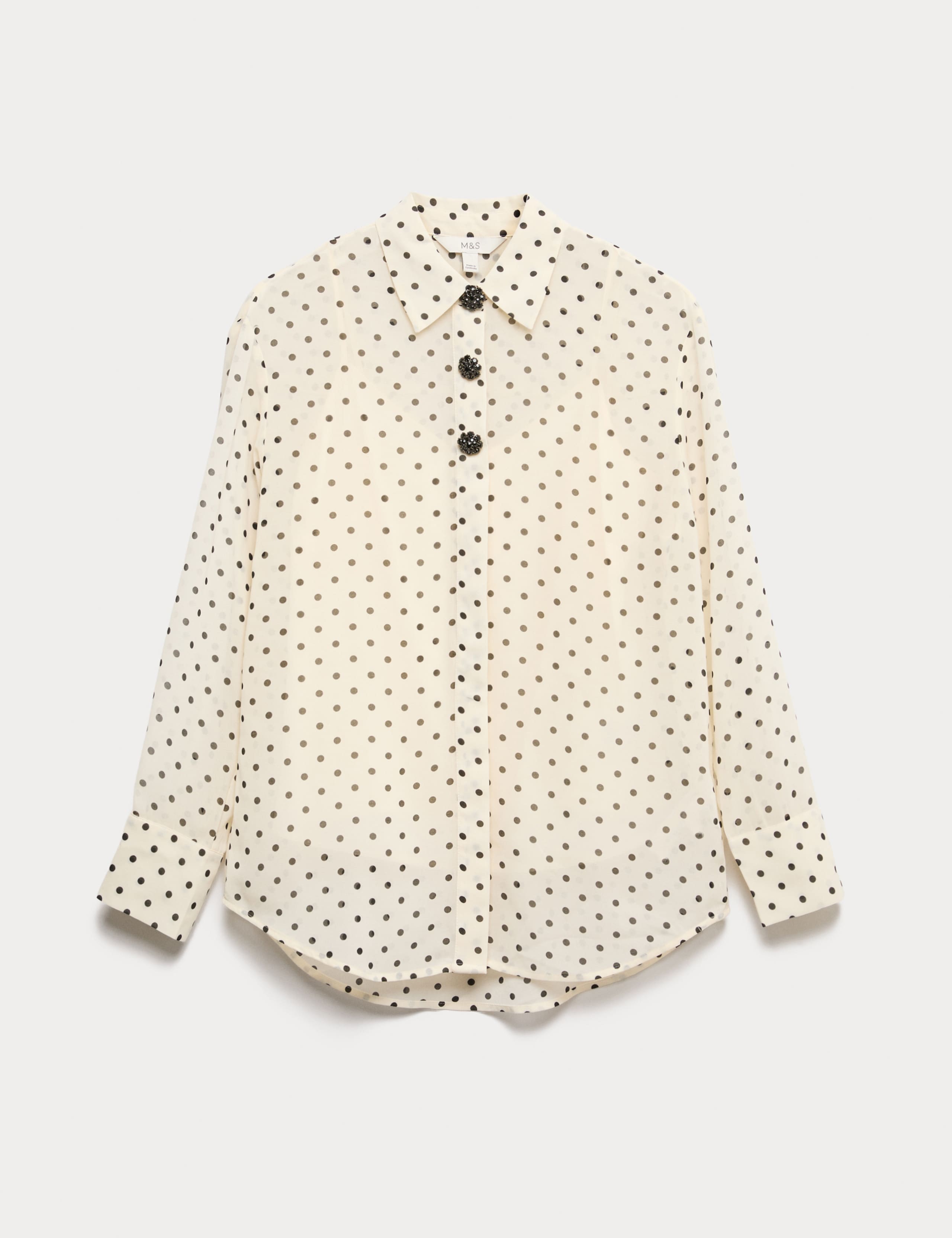 Polka Dot Embellished Button Detail Shirt 2 of 5