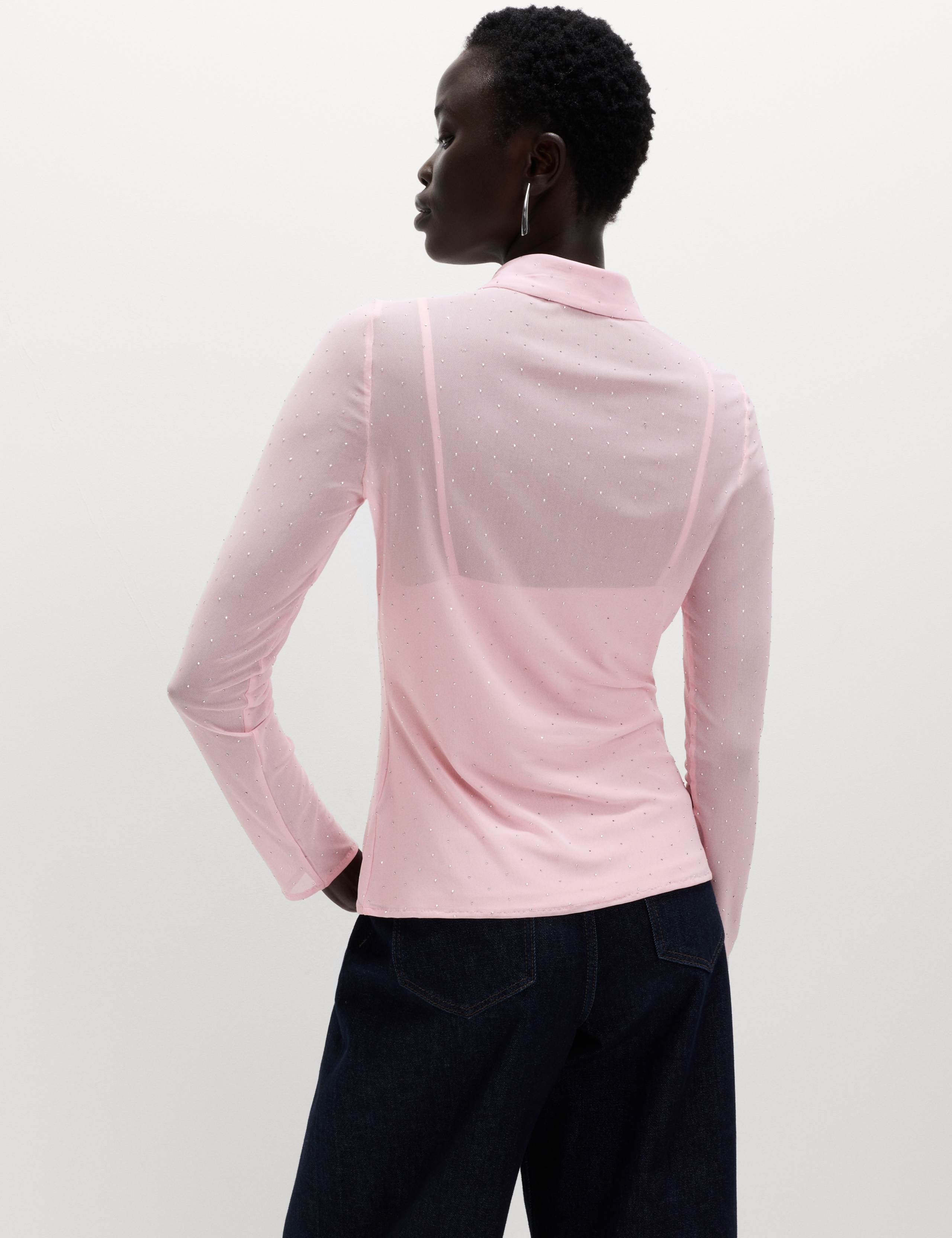 Mesh Embellished Fitted Shirt 1 of 5