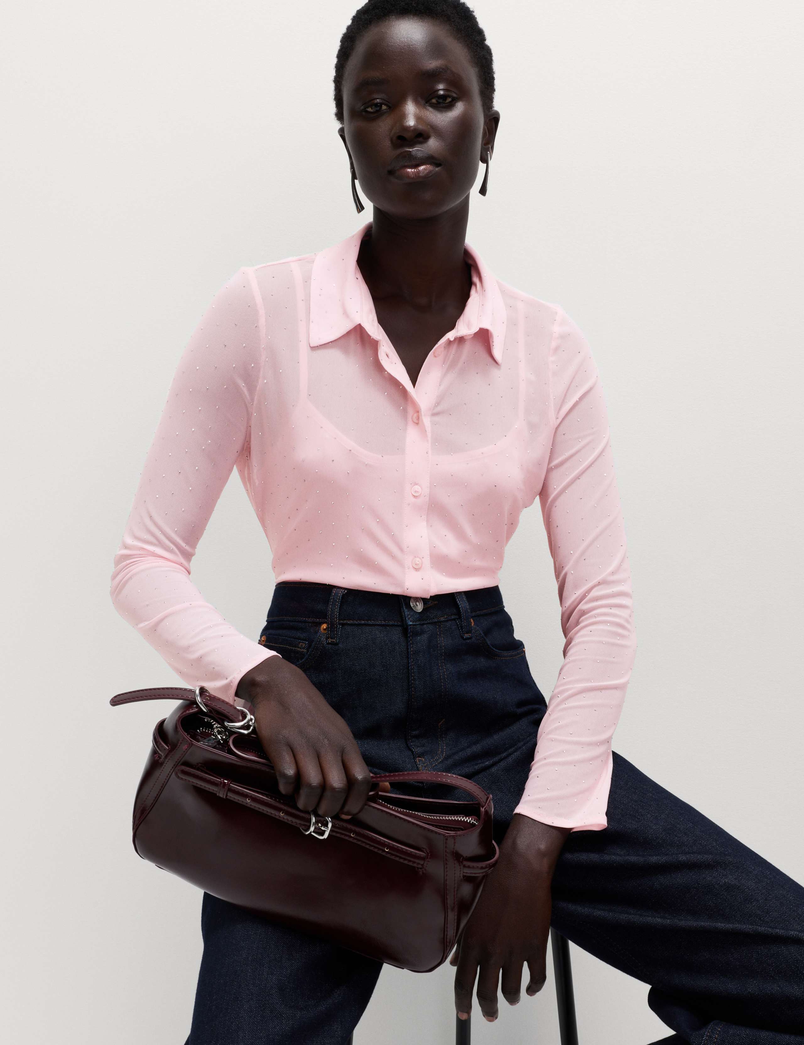 Mesh Embellished Fitted Shirt 5 of 5