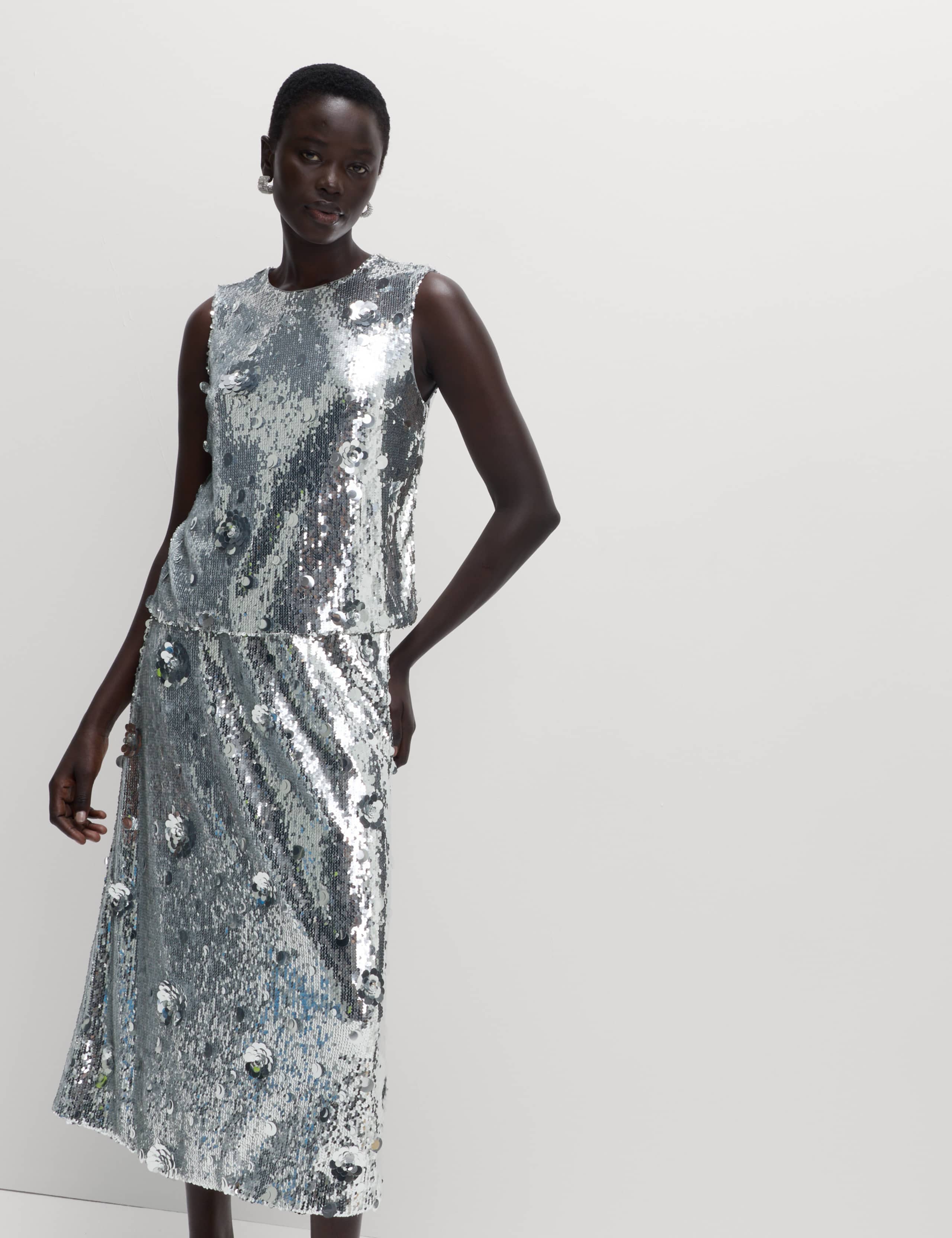 Sequin Floral Shell Top 4 of 5