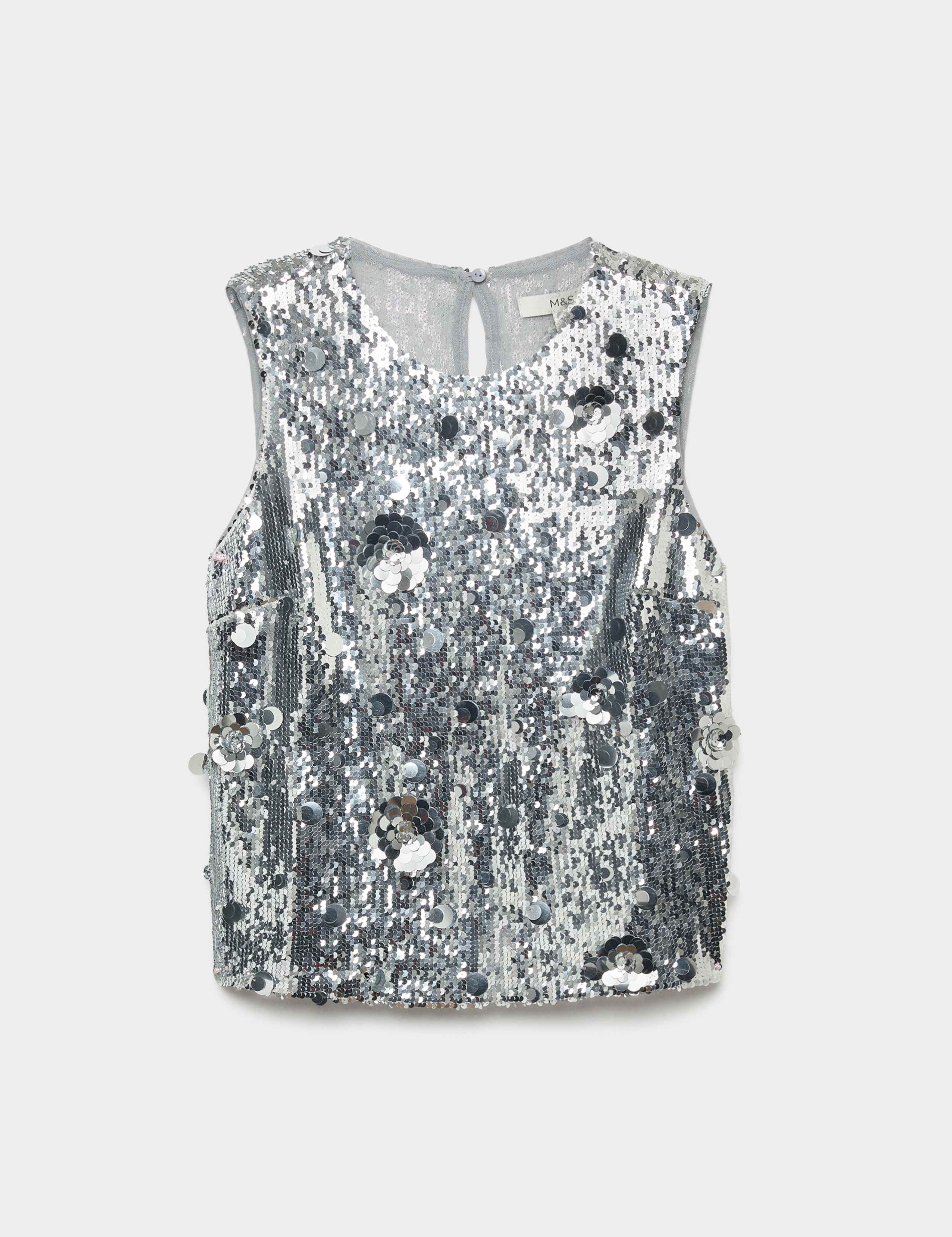 Sequin Floral Shell Top 2 of 5