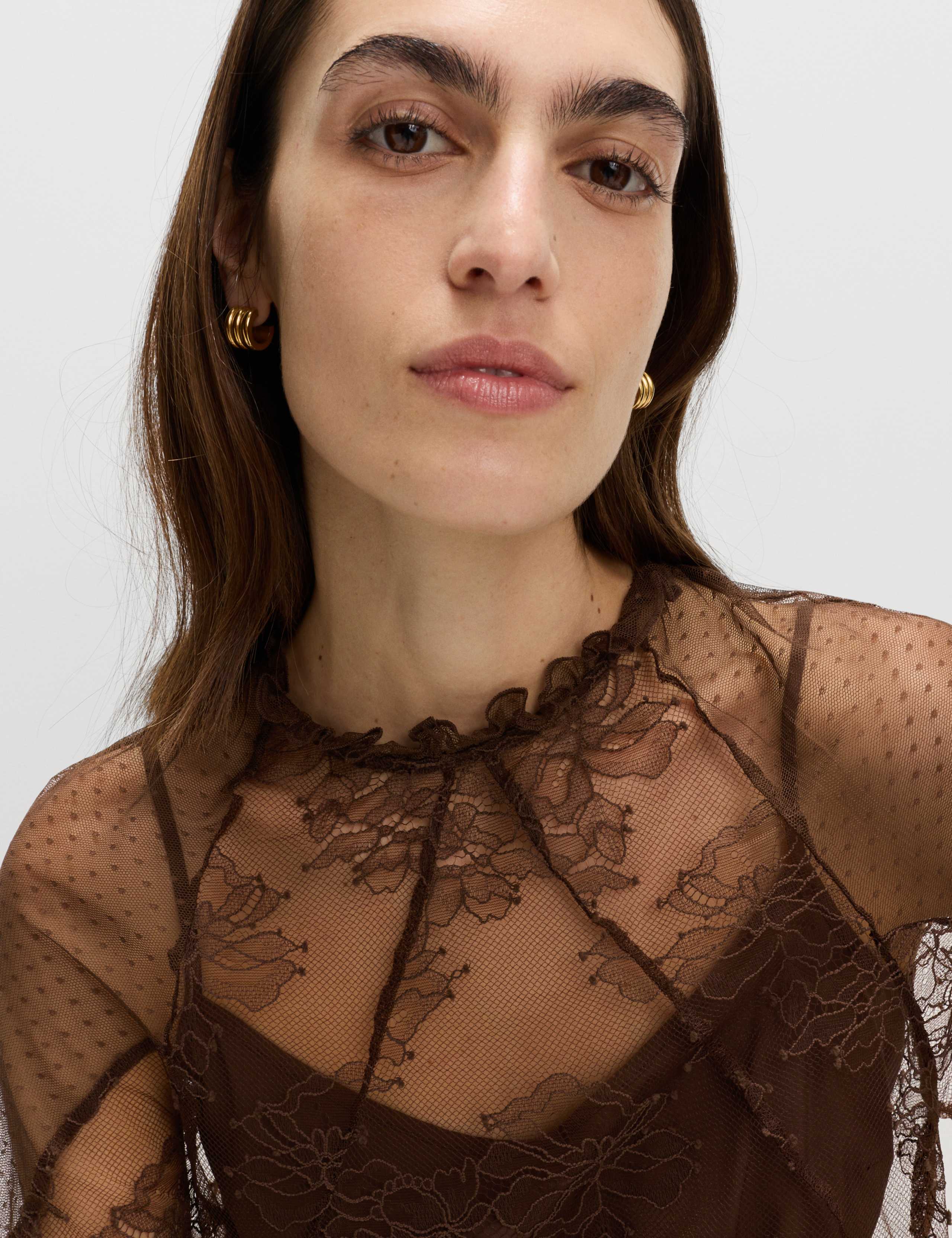 Lace Frill Neck Top 4 of 6