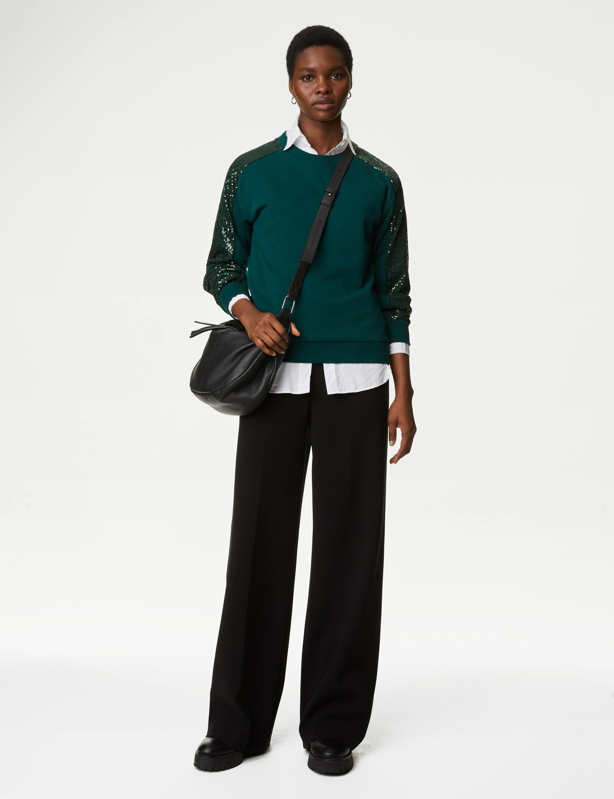Cotton Rich Jersey Sequin Sweatshirt 4 of 5