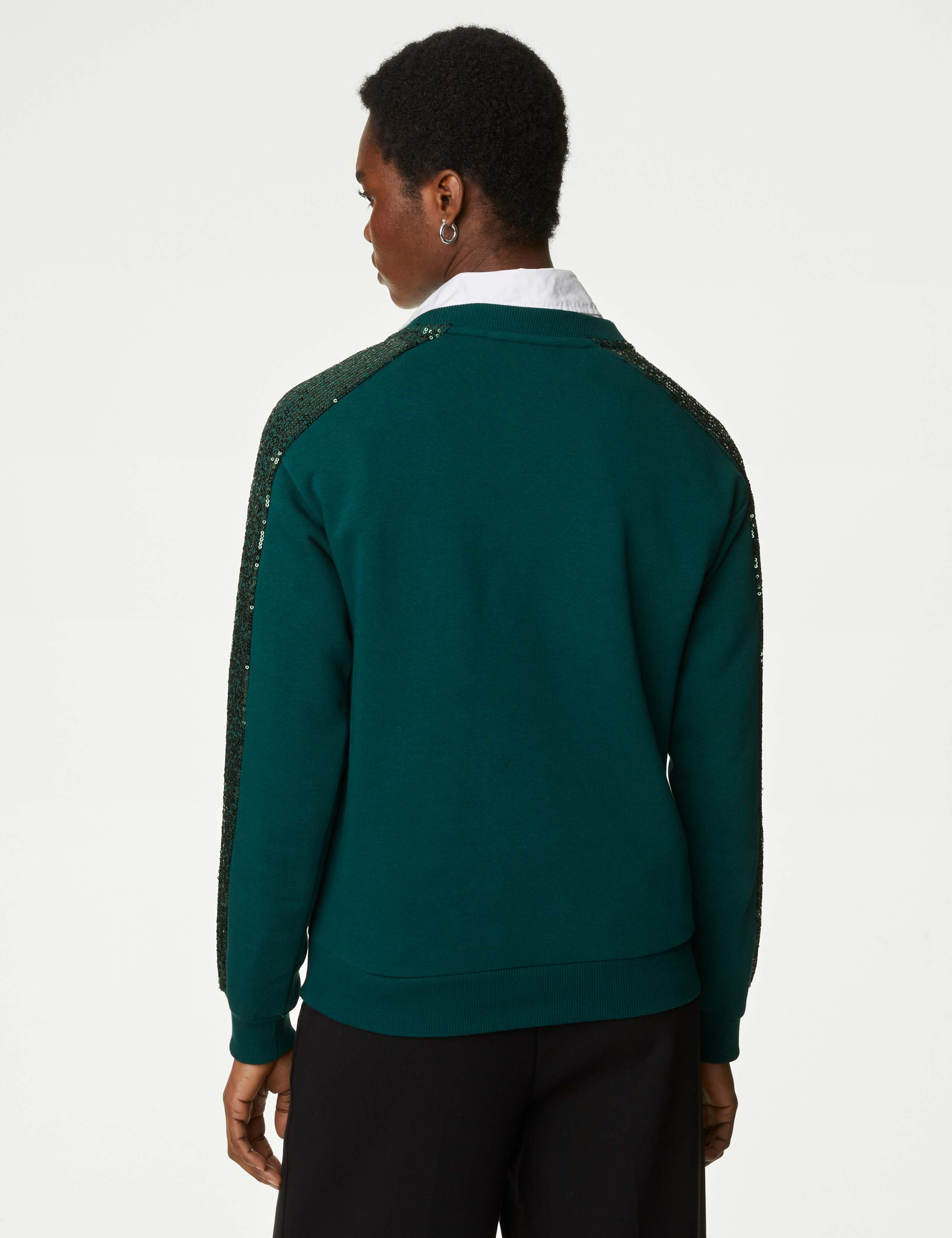 Cotton Rich Jersey Sequin Sweatshirt 5 of 5