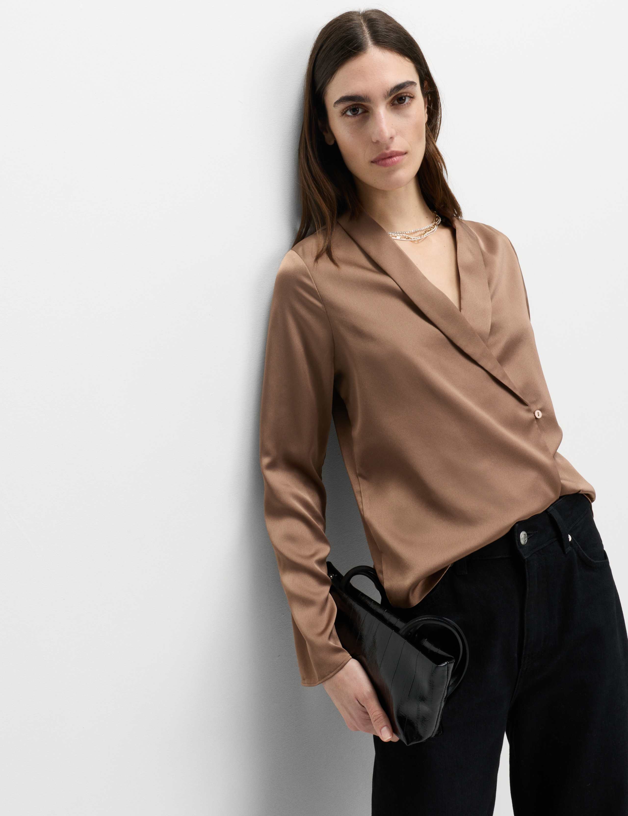 Satin Shawl Collar Shirt 5 of 5