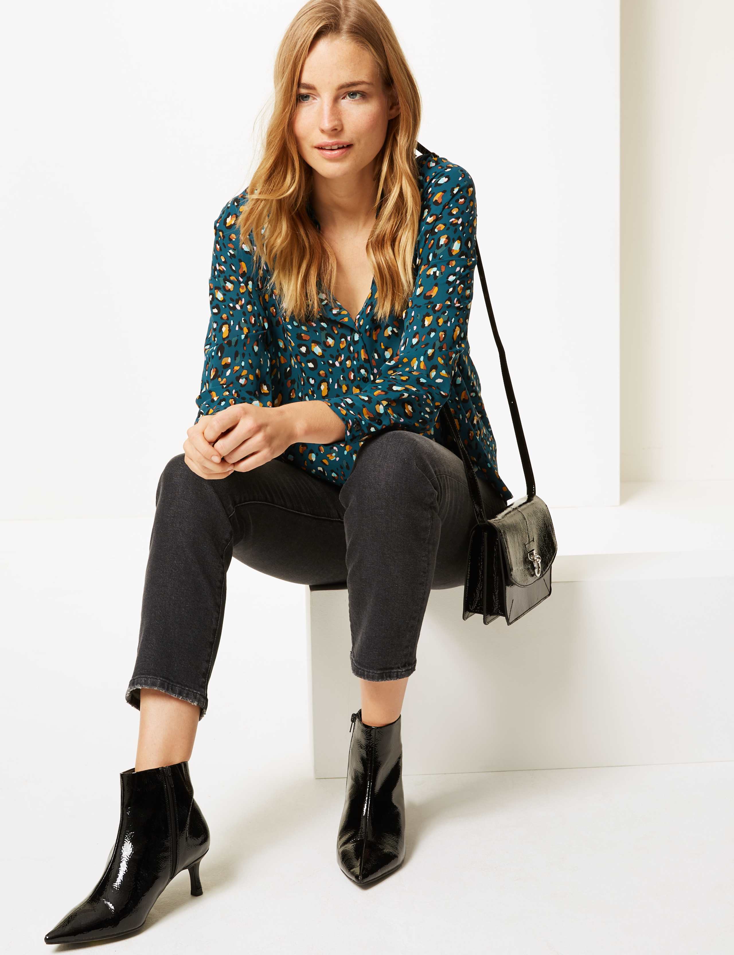 Oversized Animal Print Long Sleeve Shirt 1 of 4