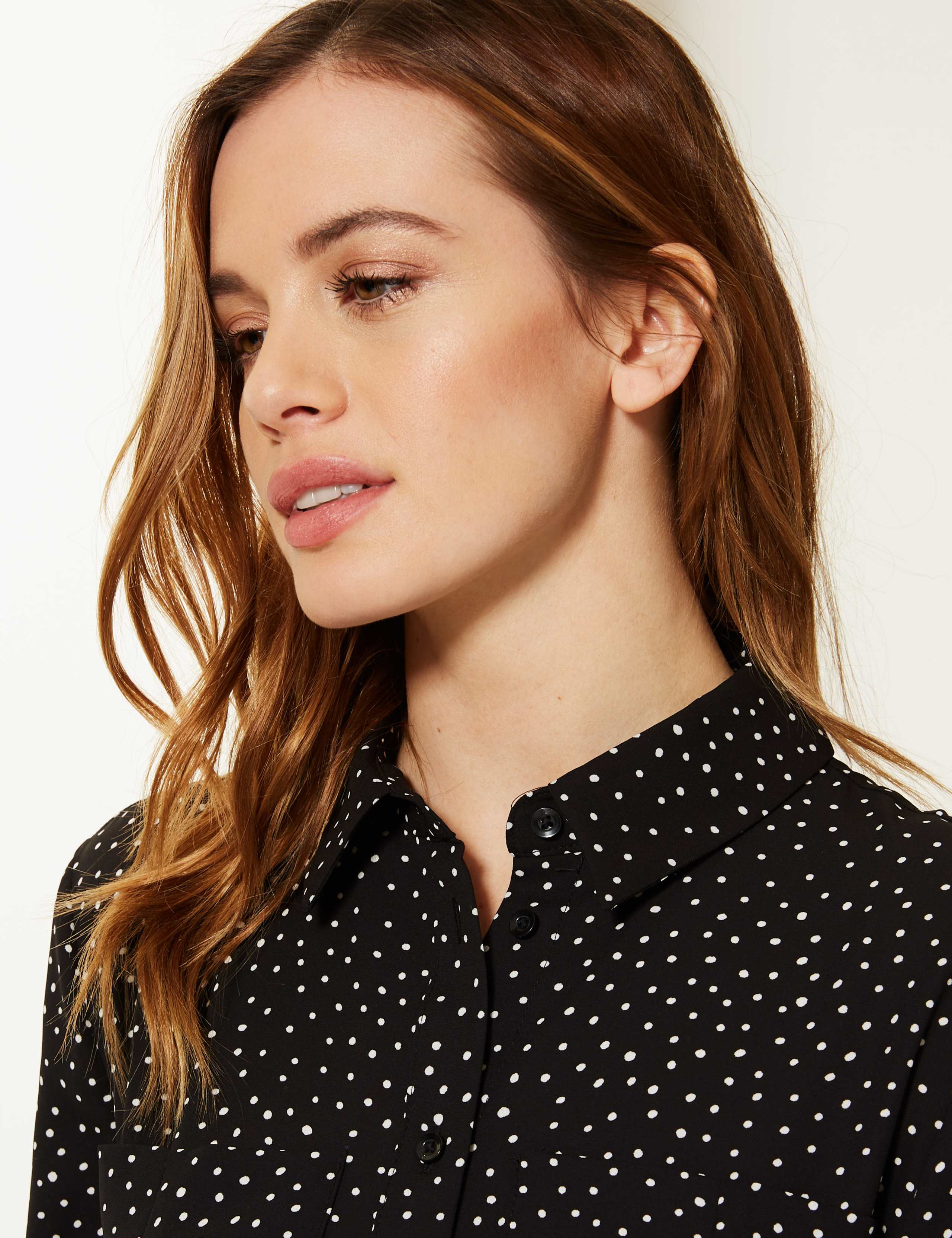 PETITE Polka Dot Long Sleeve Shirt 2 of 3