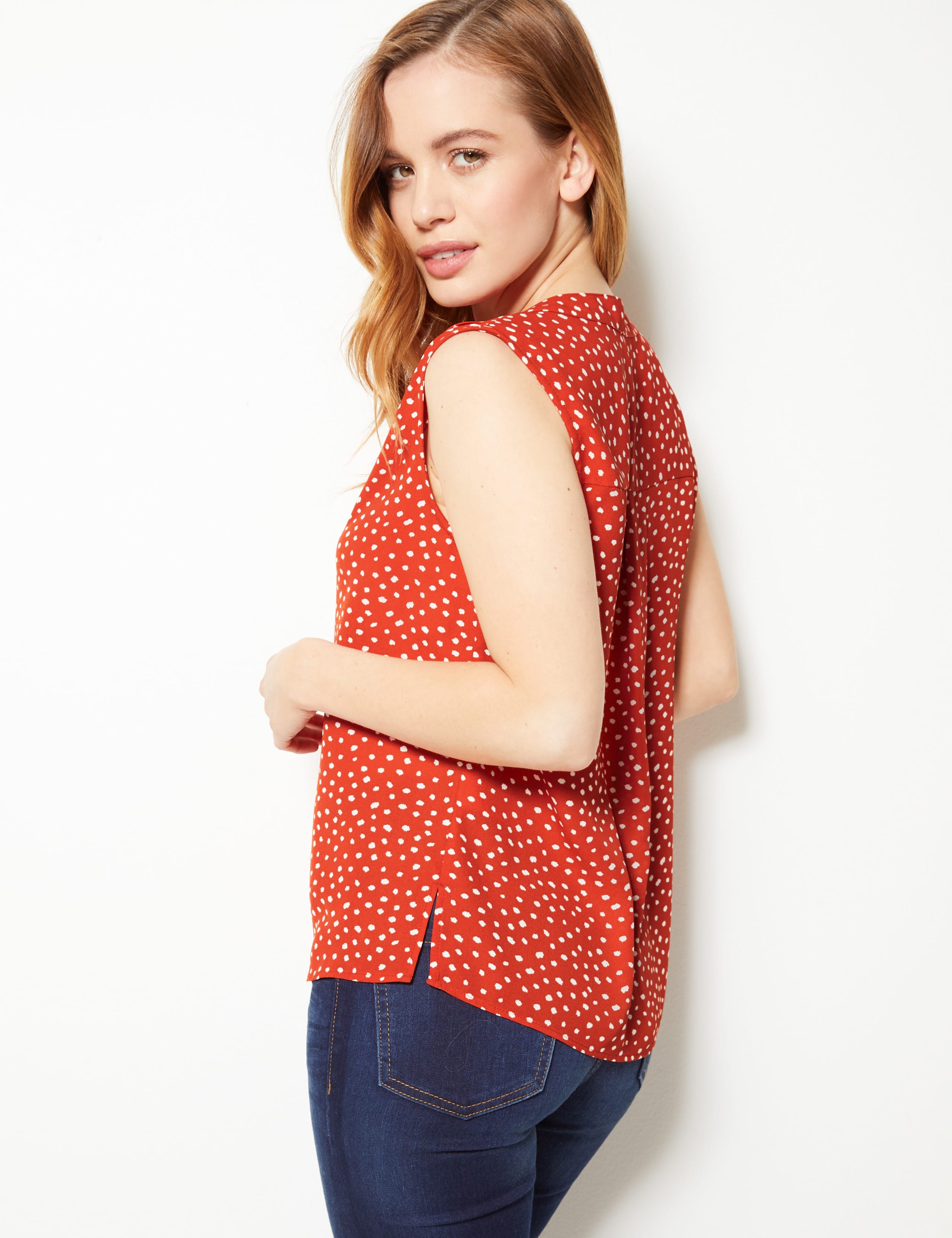 PETITE Polka Dot Shell Top 4 of 4