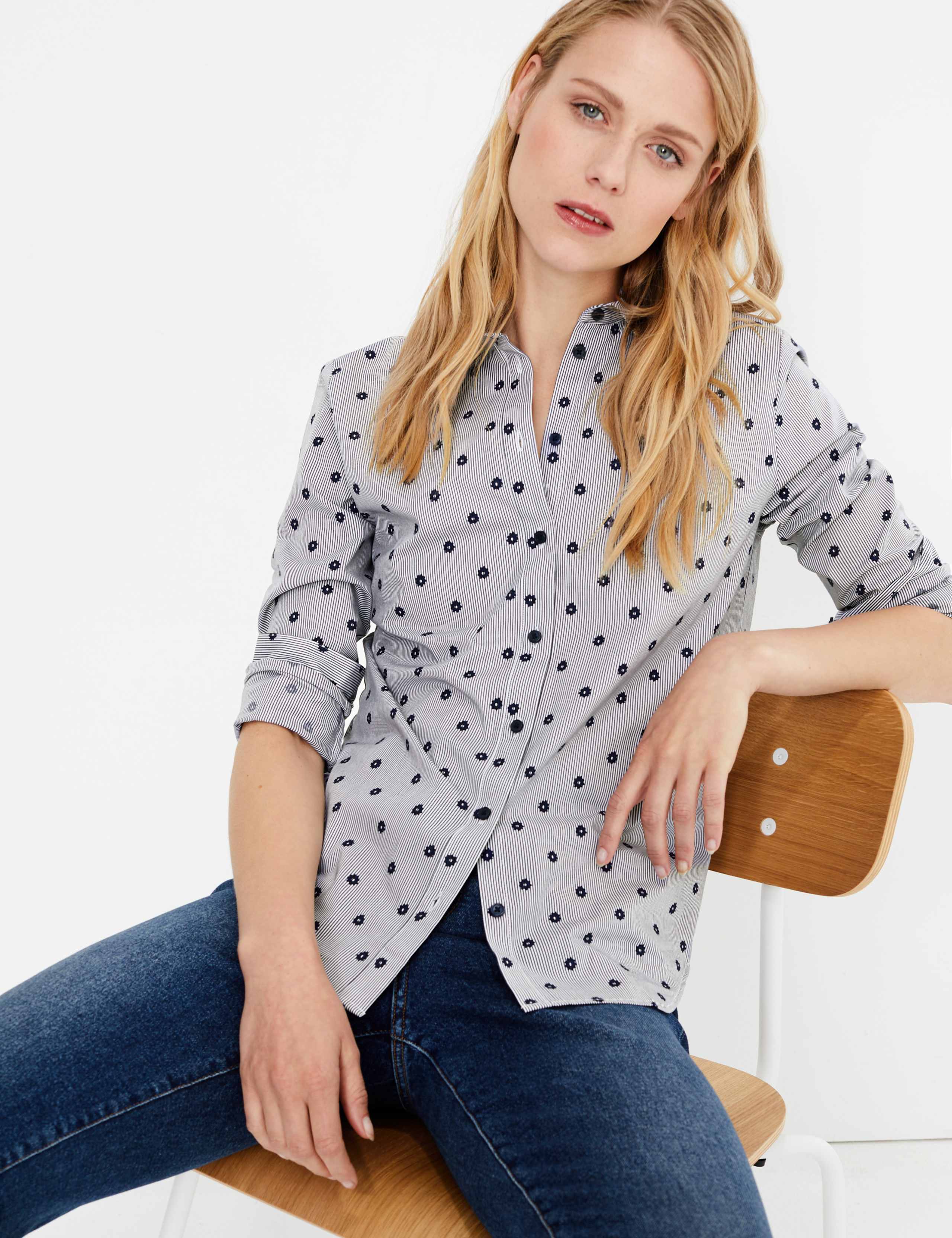 Pima Cotton Slim Fit Striped Star Print Shirt 1 of 4