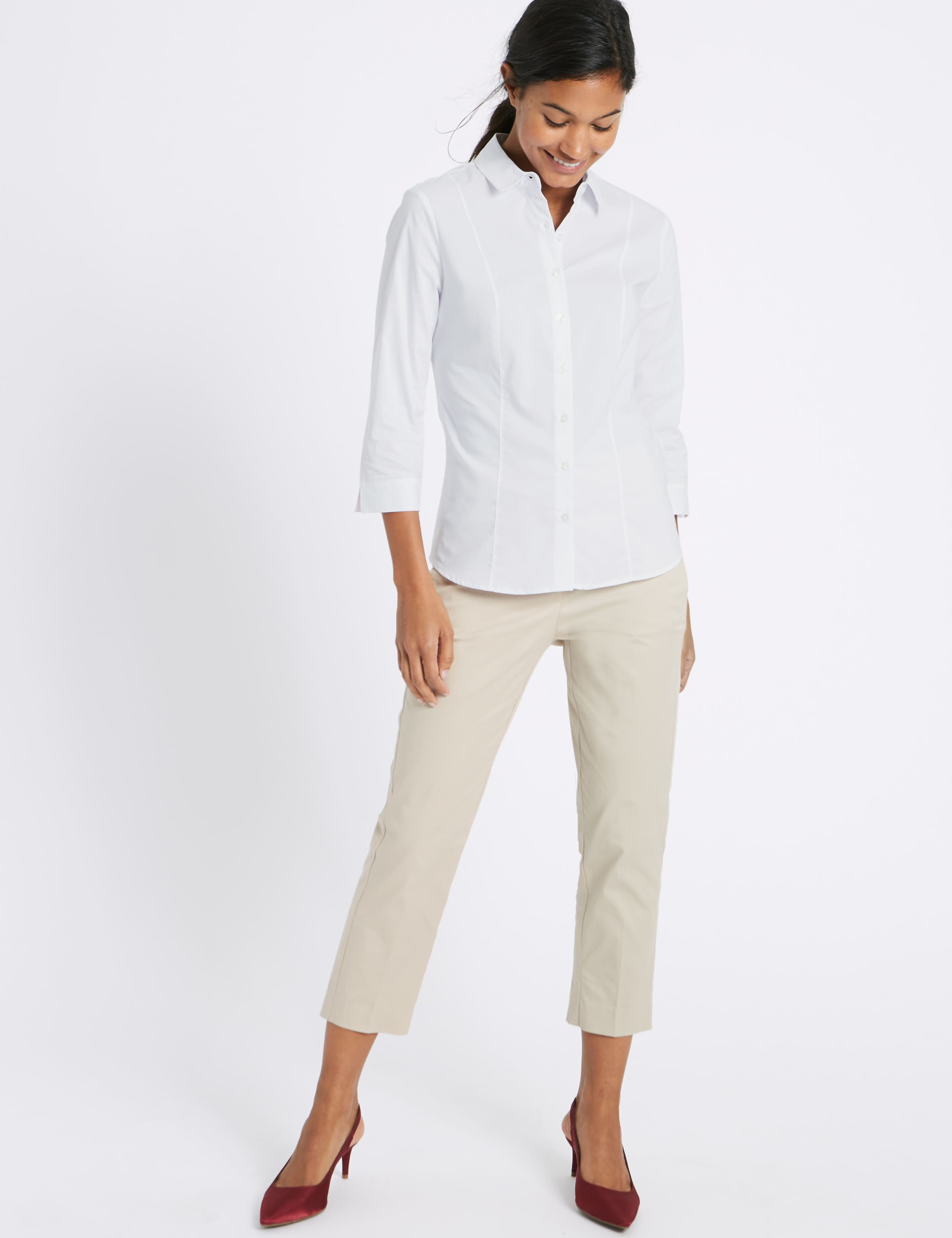 Cotton Rich 3/4 Sleeve Fuller Bust Shirt 3 of 4