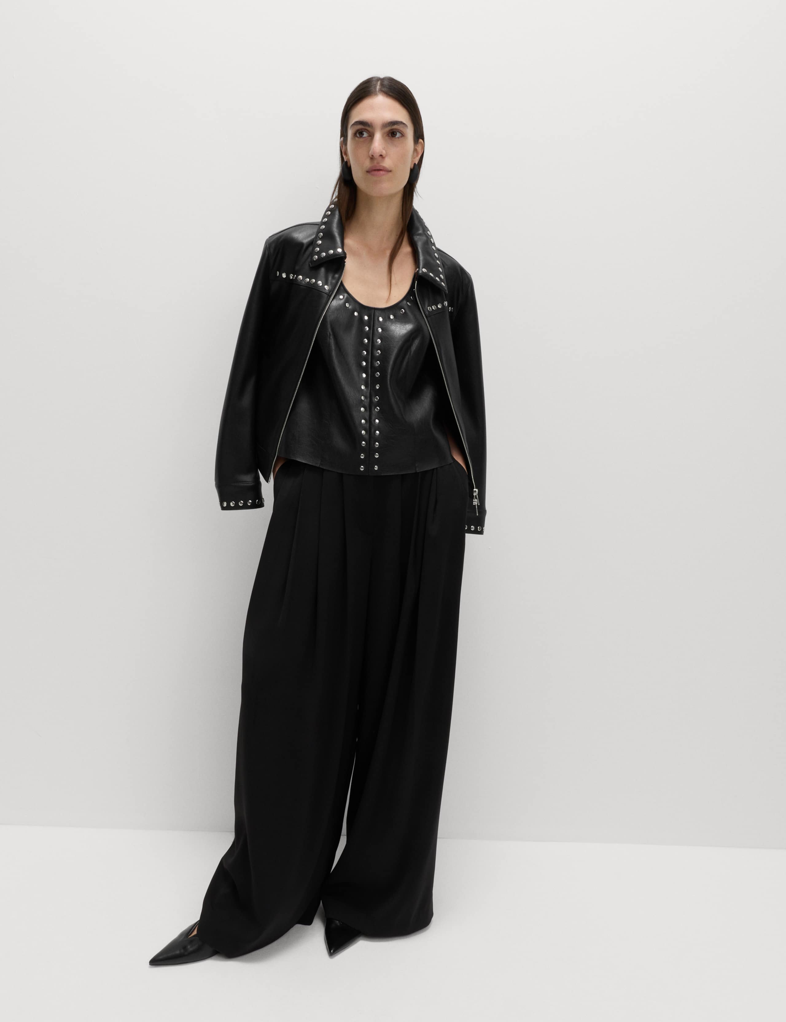 Faux Leather Studded Top 3 of 5