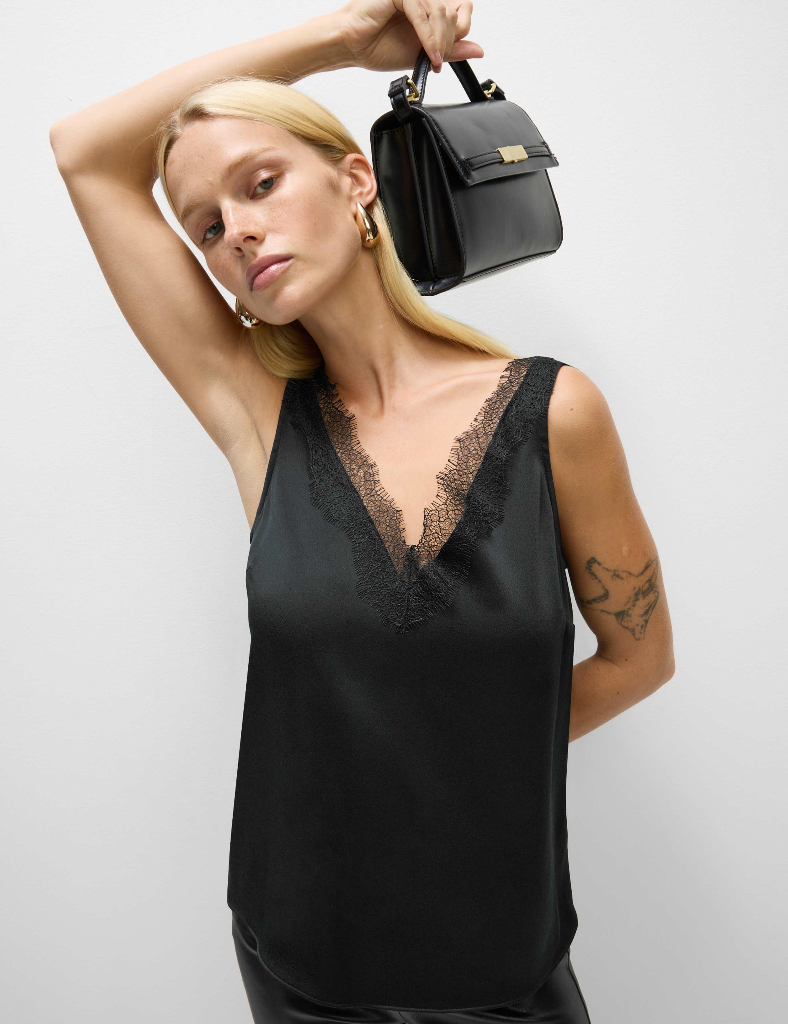 Satin Lace Insert Cami Top 5 of 5