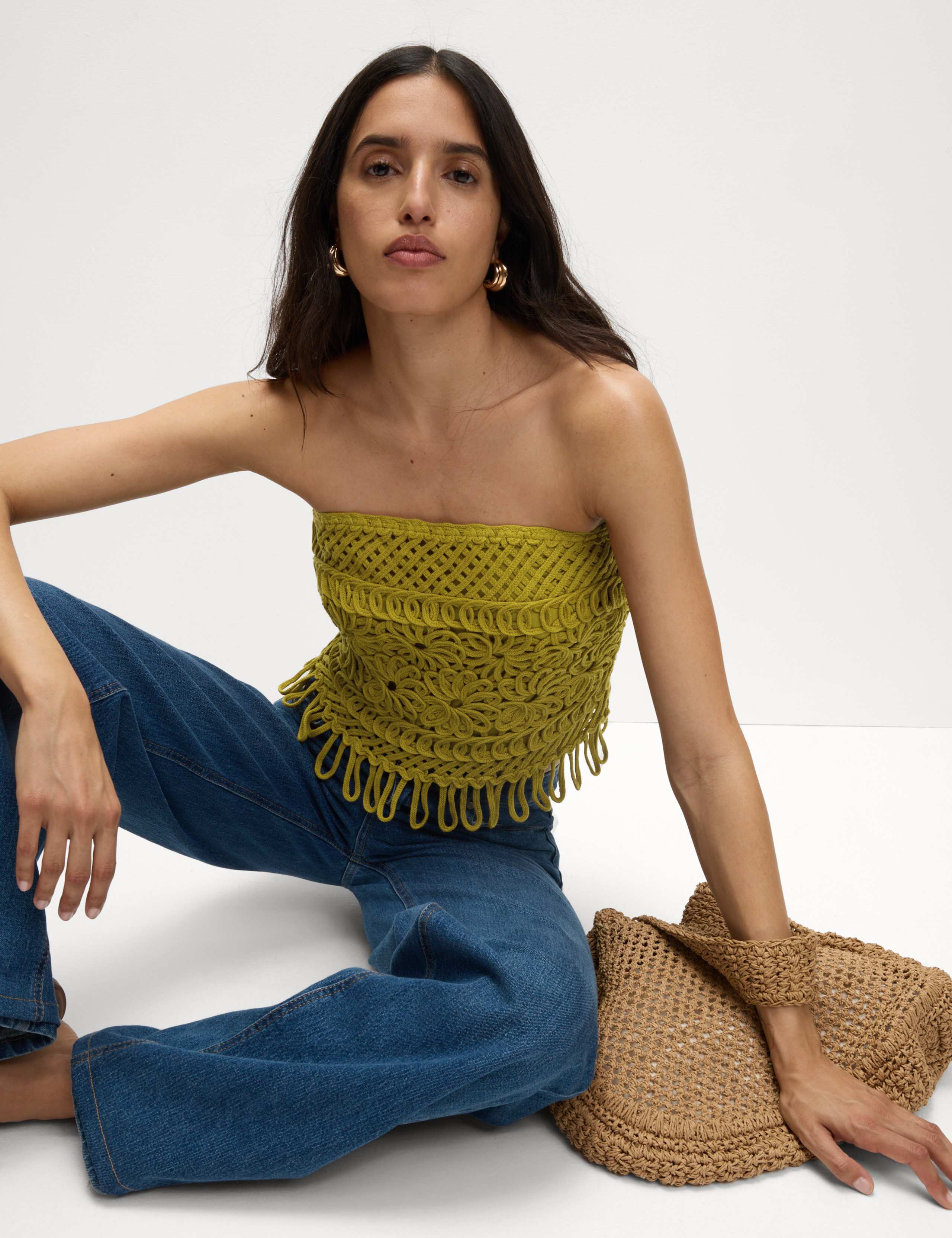 Cotton Rich Broderie Bandeau Top 1 of 7