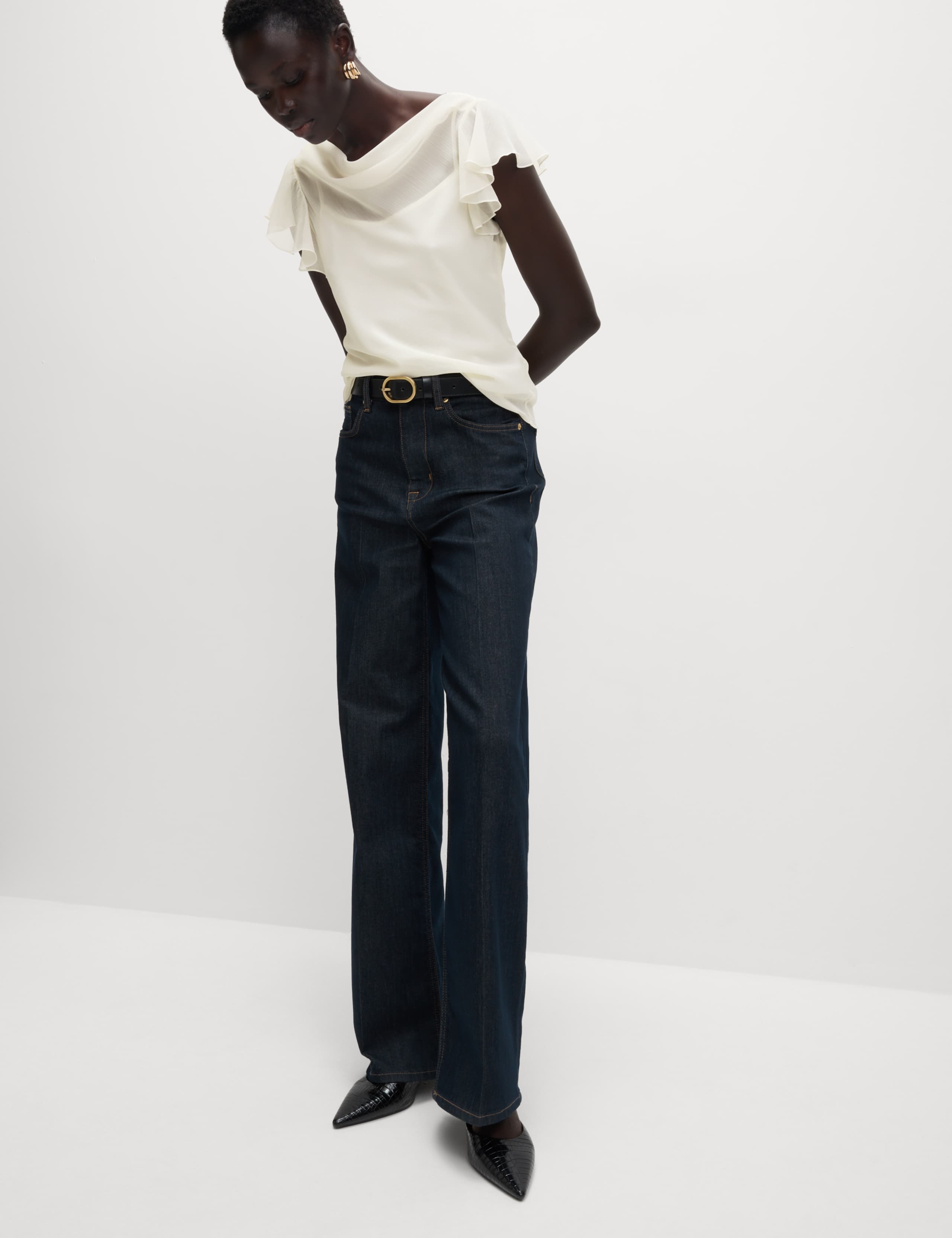 Cowl Neck Ruffle Sleeve Top 3 of 5