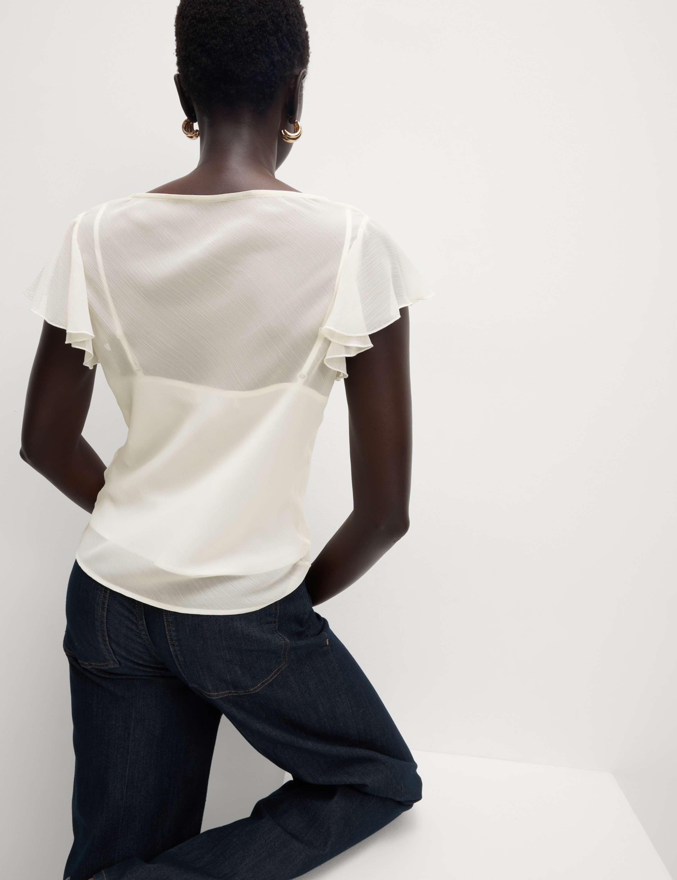 Cowl Neck Ruffle Sleeve Top 5 of 5