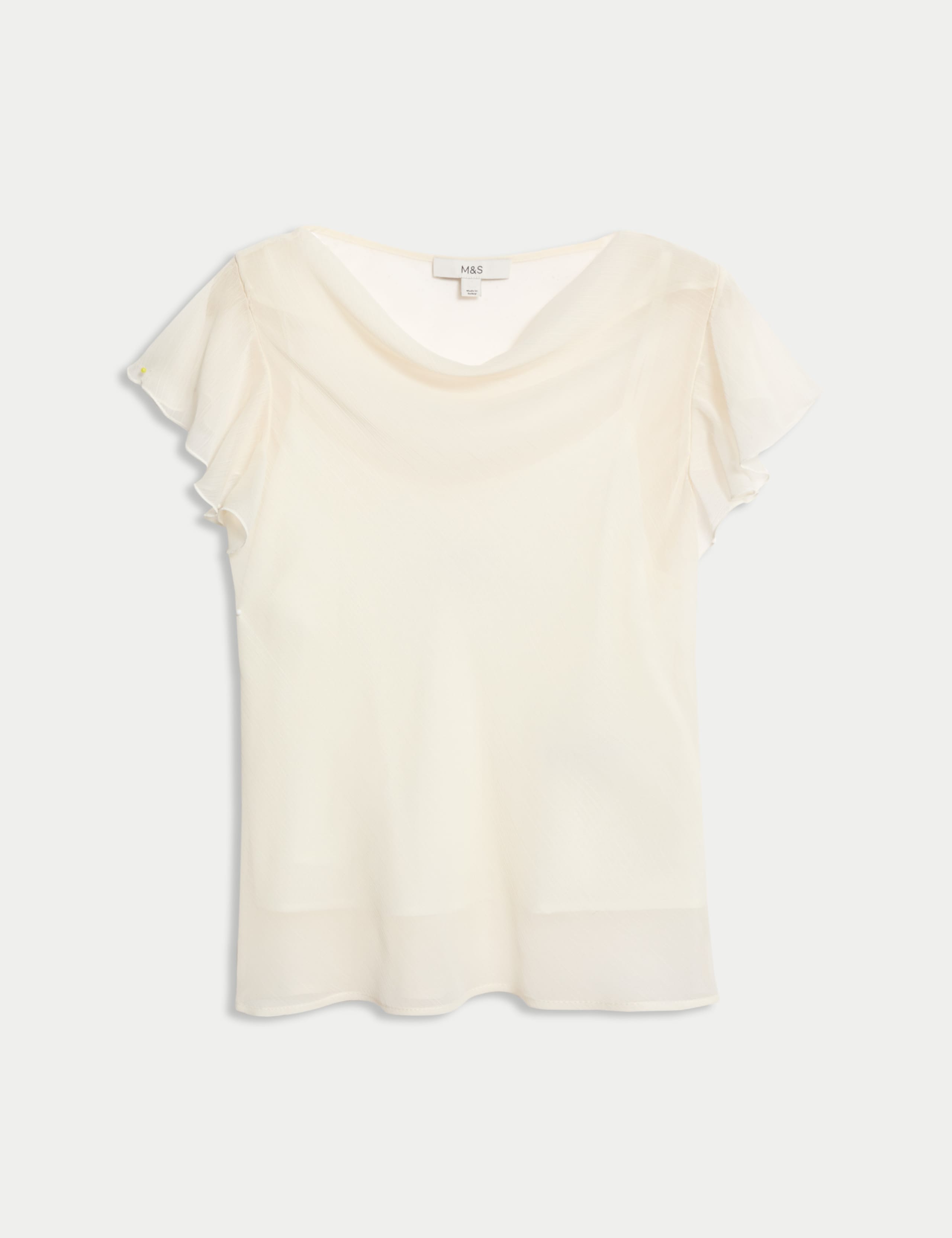 Cowl Neck Ruffle Sleeve Top 2 of 5