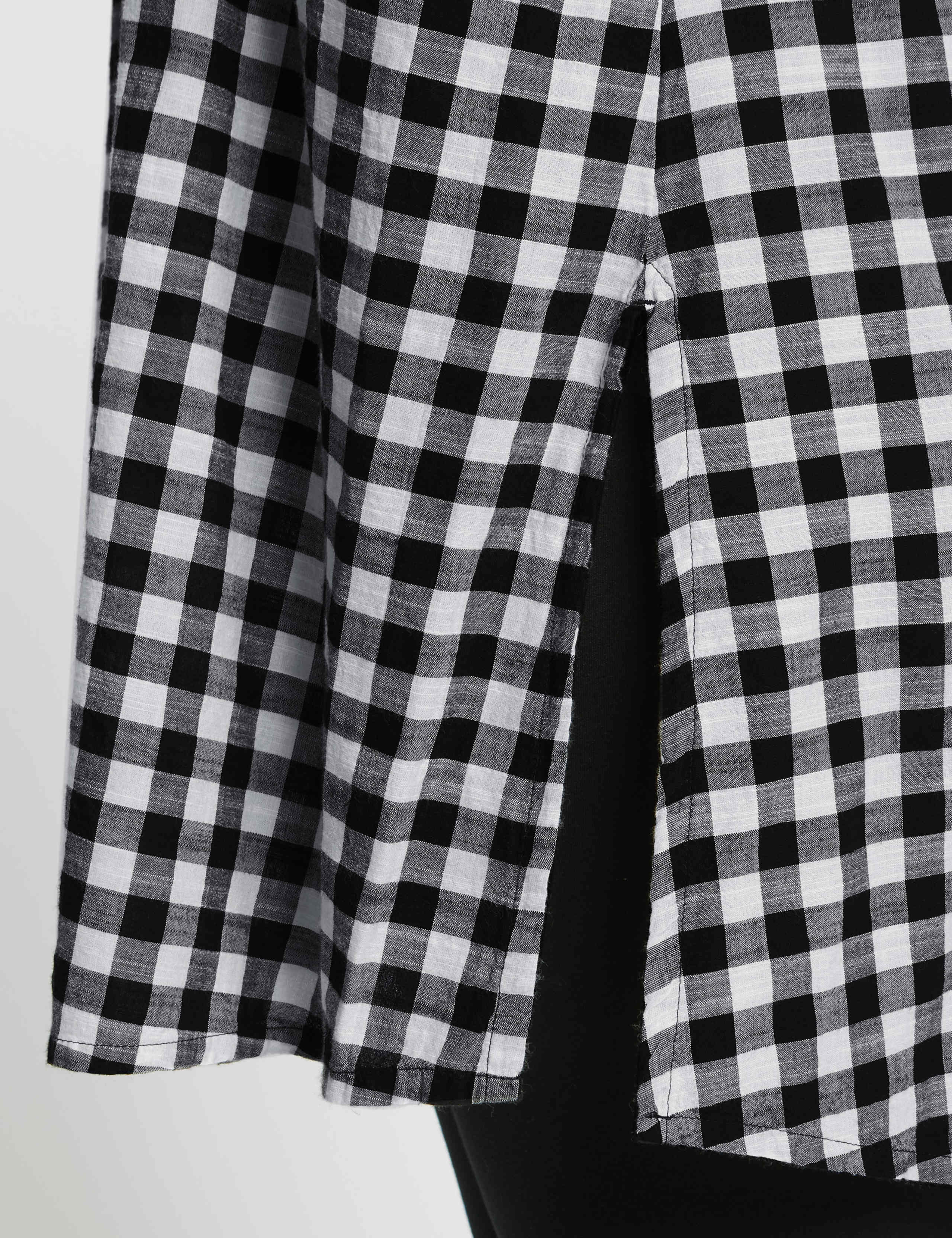 CURVE Pure Cotton Checked Longline Shirt 5 of 5