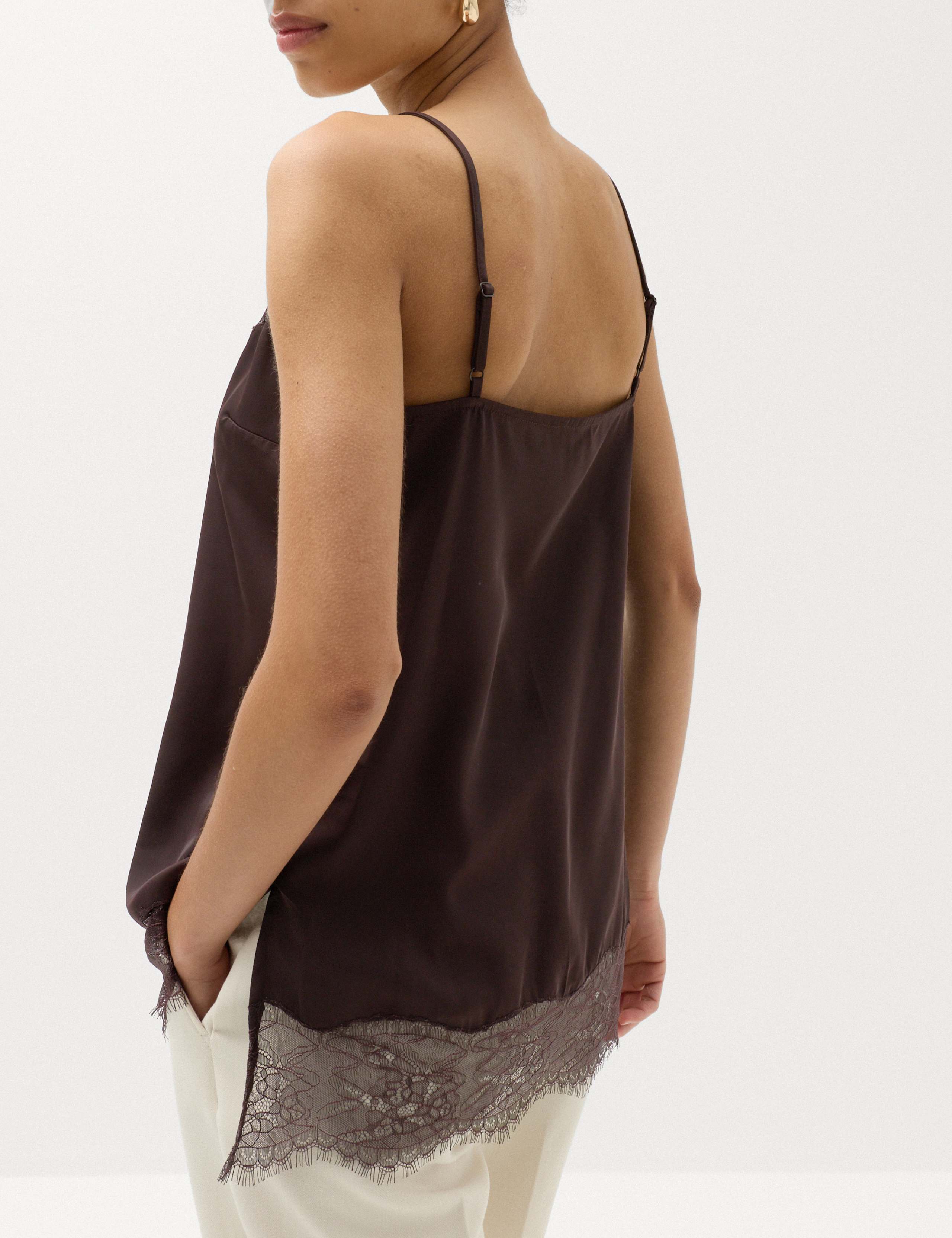 Satin Lace Insert Cami Top 5 of 6