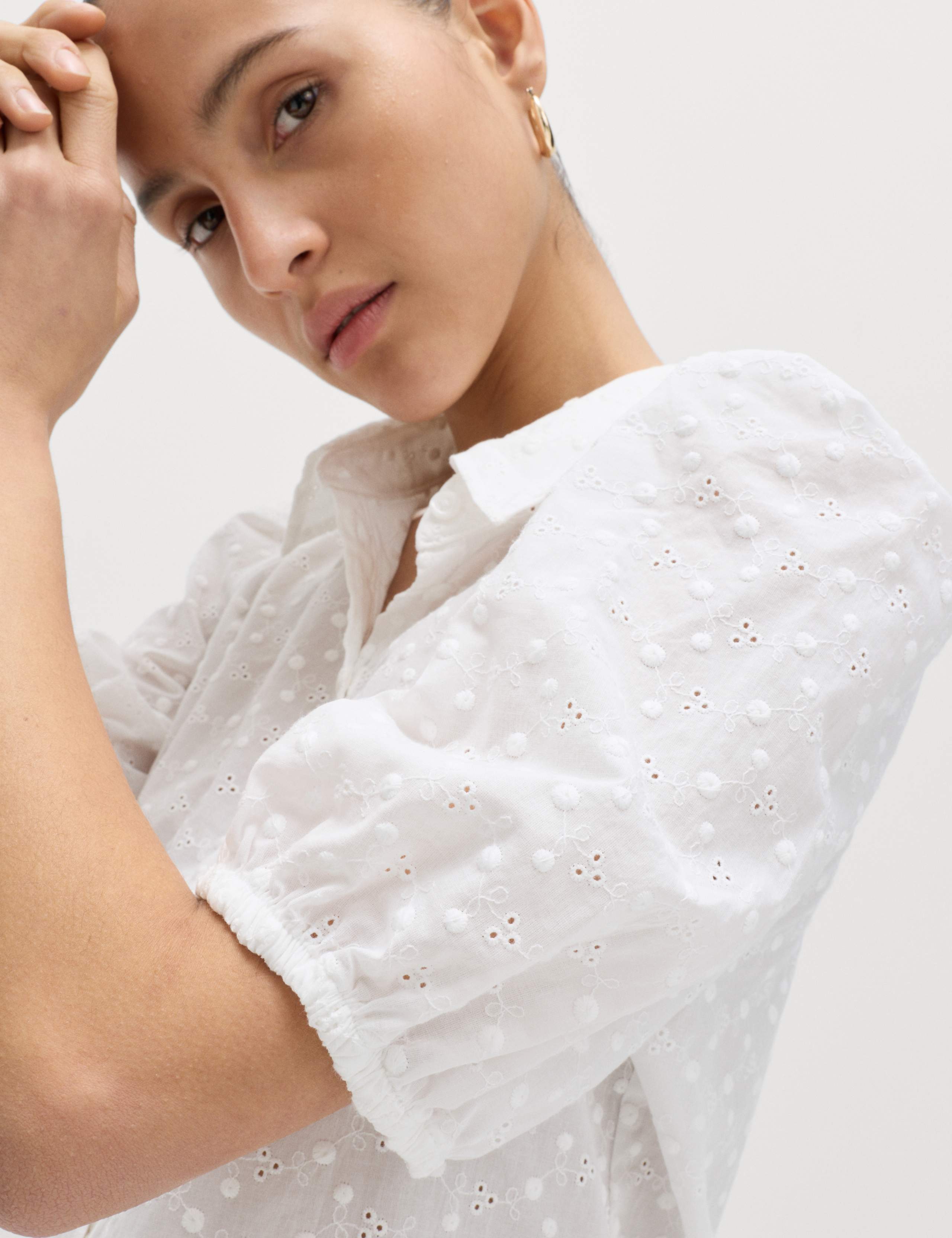 Pure Cotton Embroidered Button Through Shirt 2 of 6