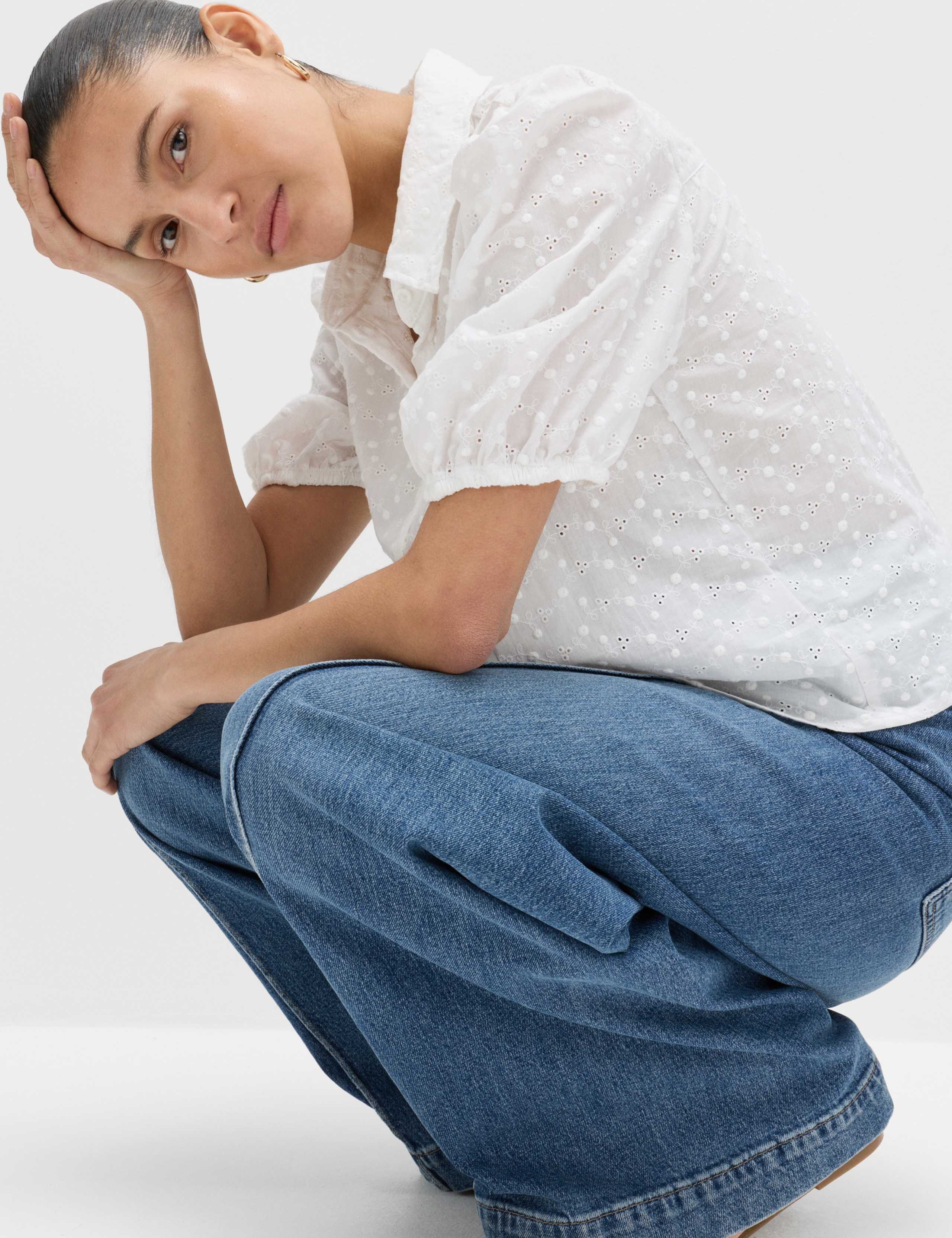 Pure Cotton Embroidered Button Through Shirt 6 of 6