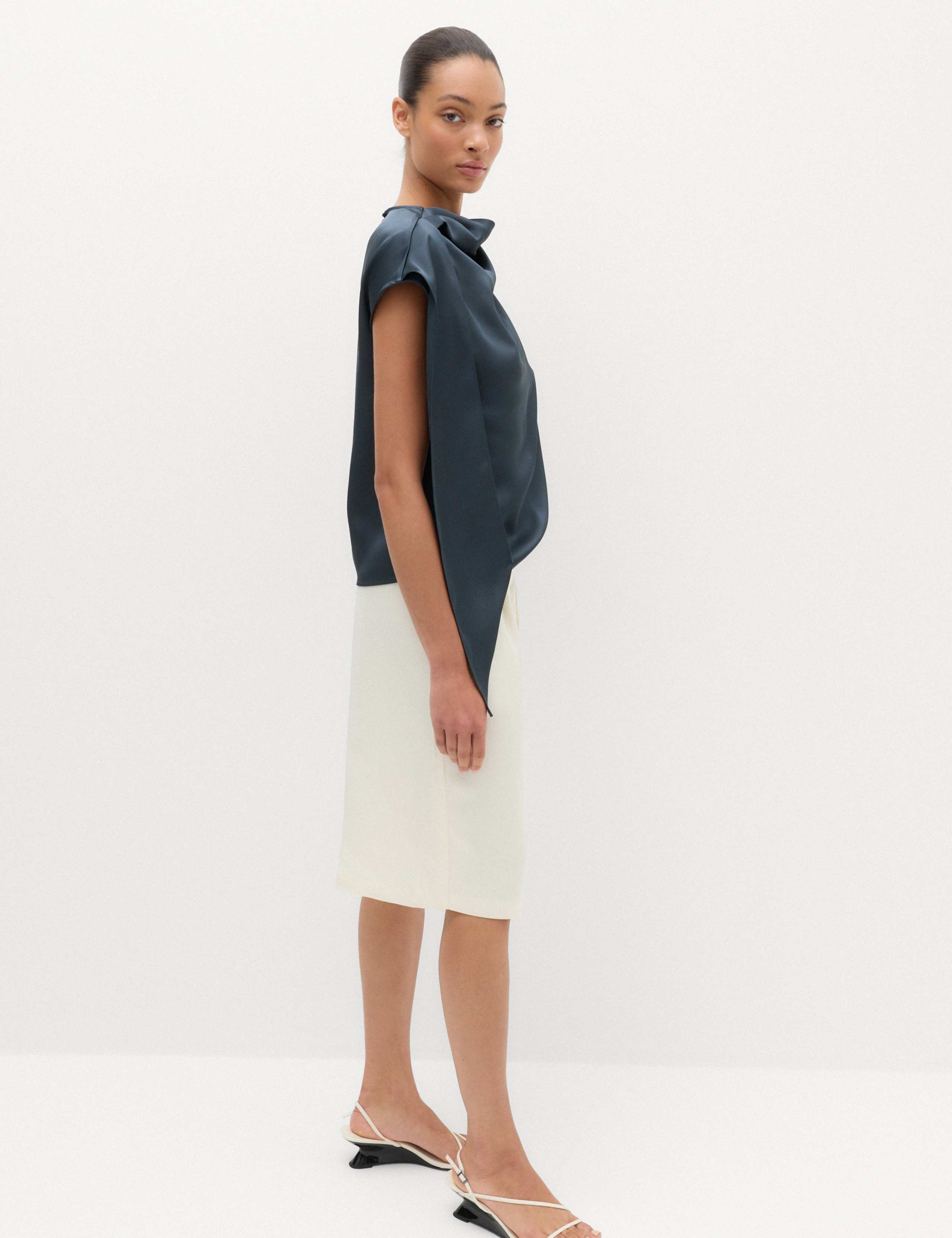 Satin Draped Detail Top 4 of 7