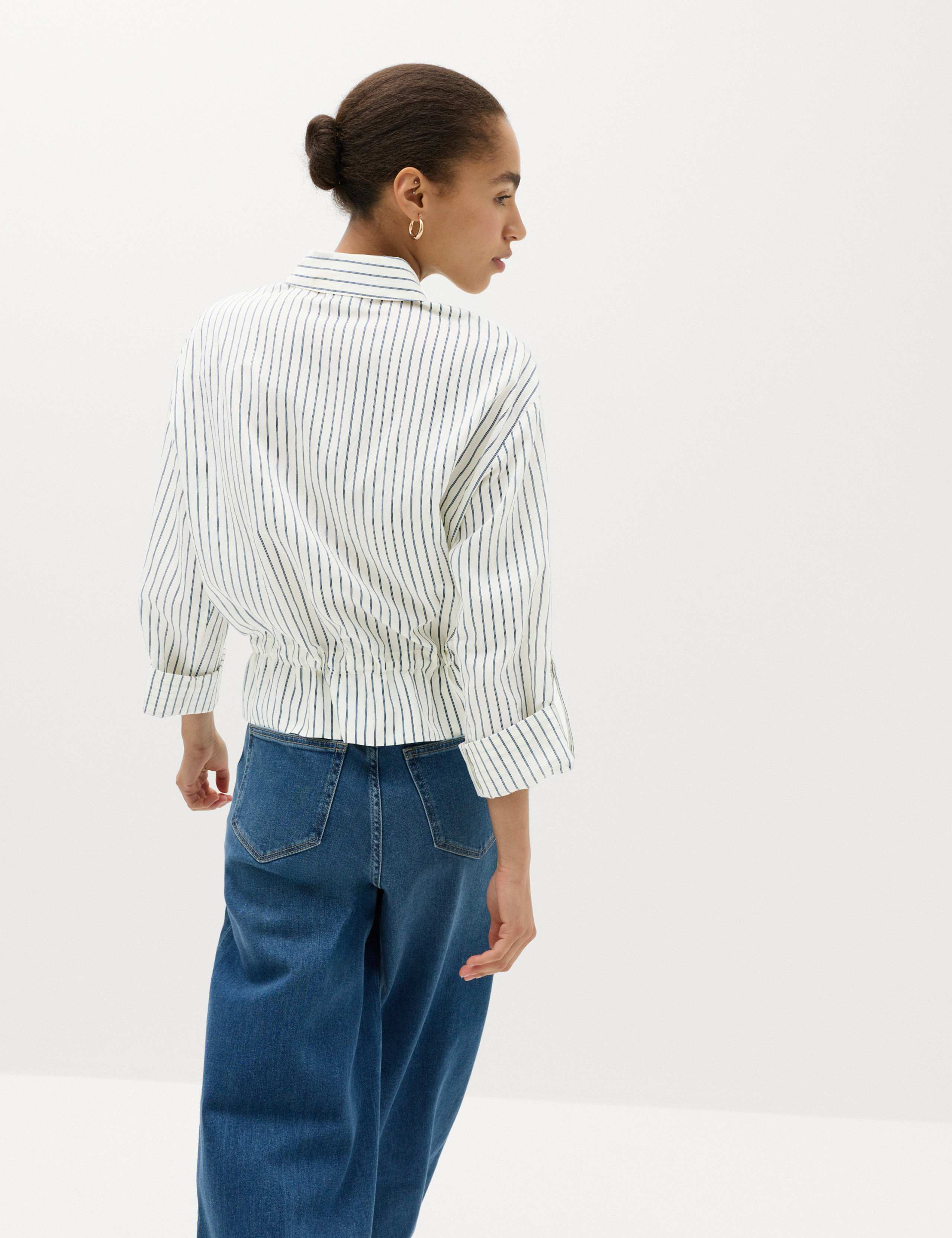 Striped Drawstring Waist Shirt 4 of 7