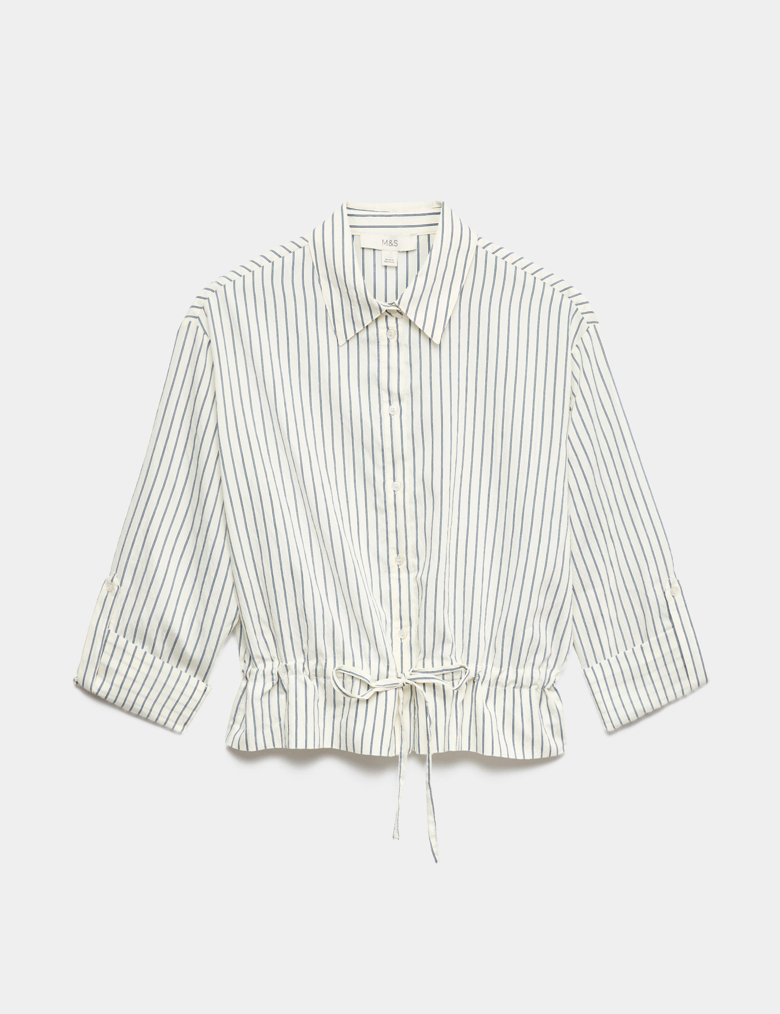 Striped Drawstring Waist Shirt 2 of 7