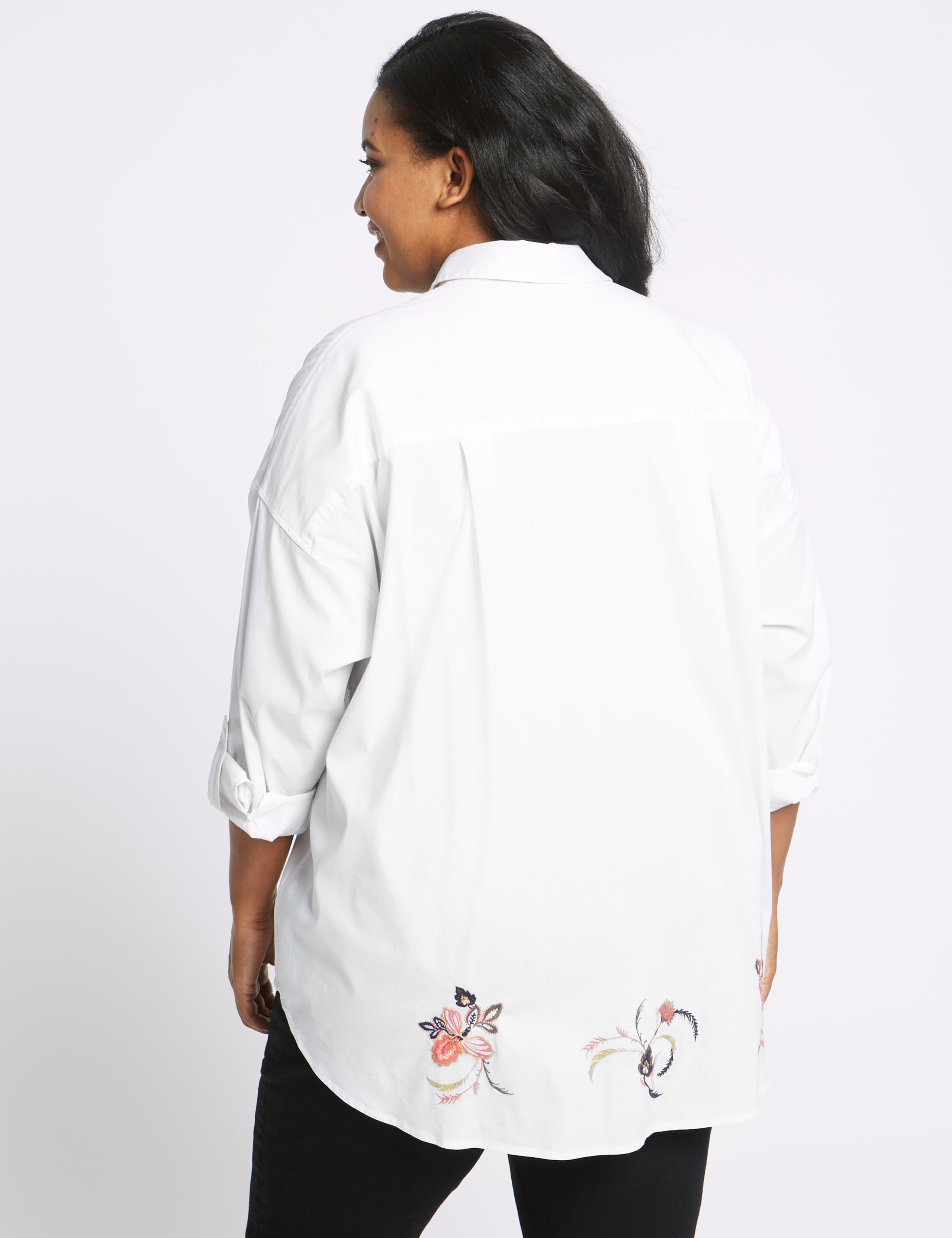 CURVE Cotton Rich Embroidered Shirt 4 of 5