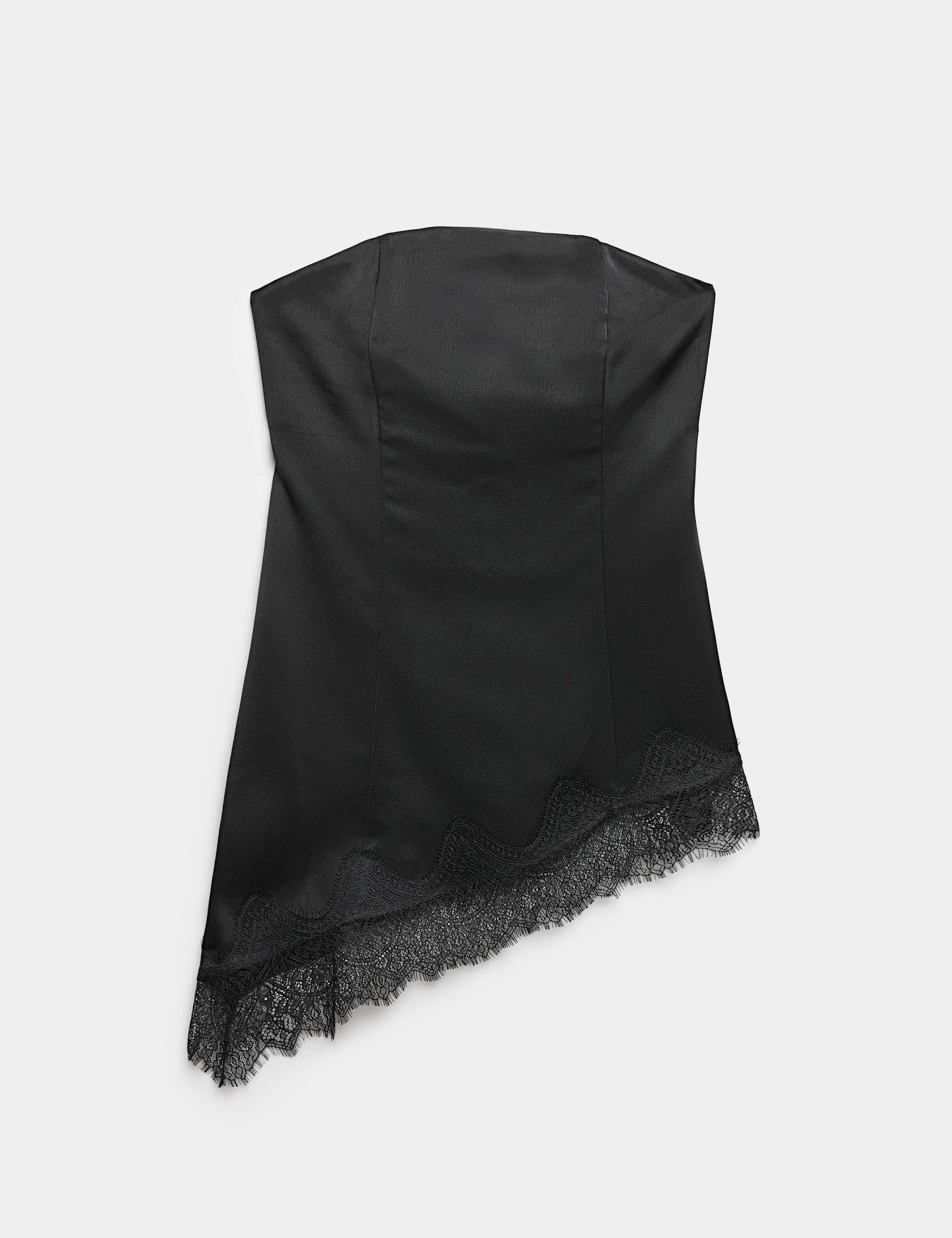 Asymmetric Lace Hem Bandeau Top 2 of 7