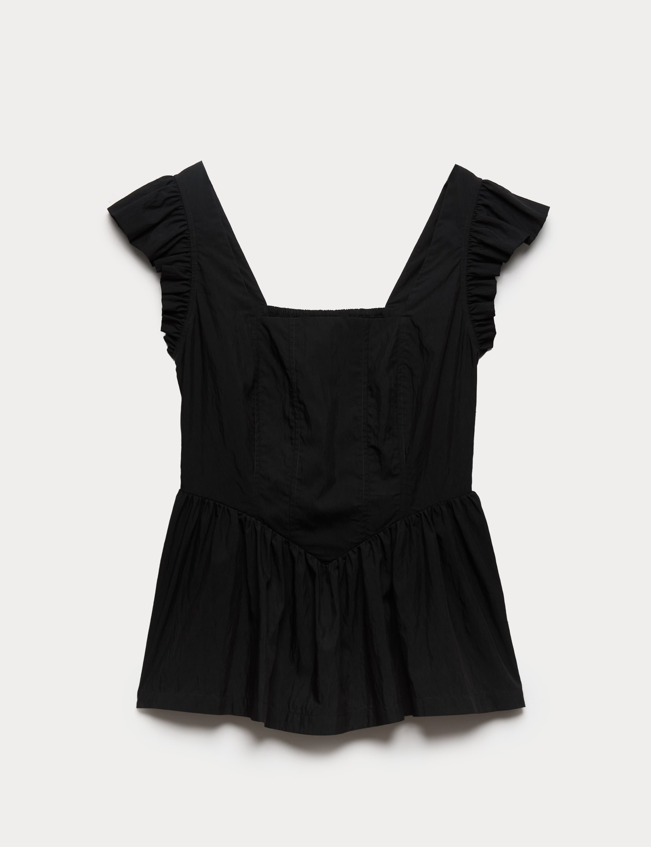 Technical Square Neck Peplum Top 2 of 6